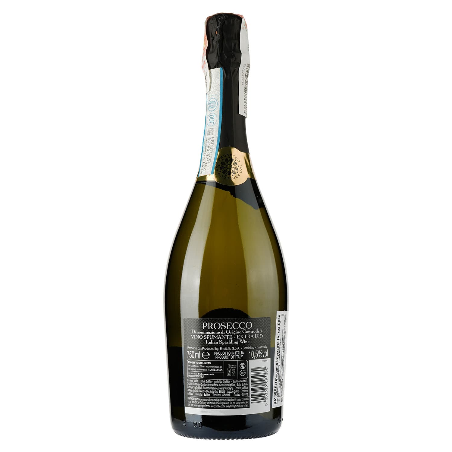 Вино ігристе Ca' Belli Prosecco Extra Dry Veneto, біле, екстра-сухе, 0,75 л - зображення 2