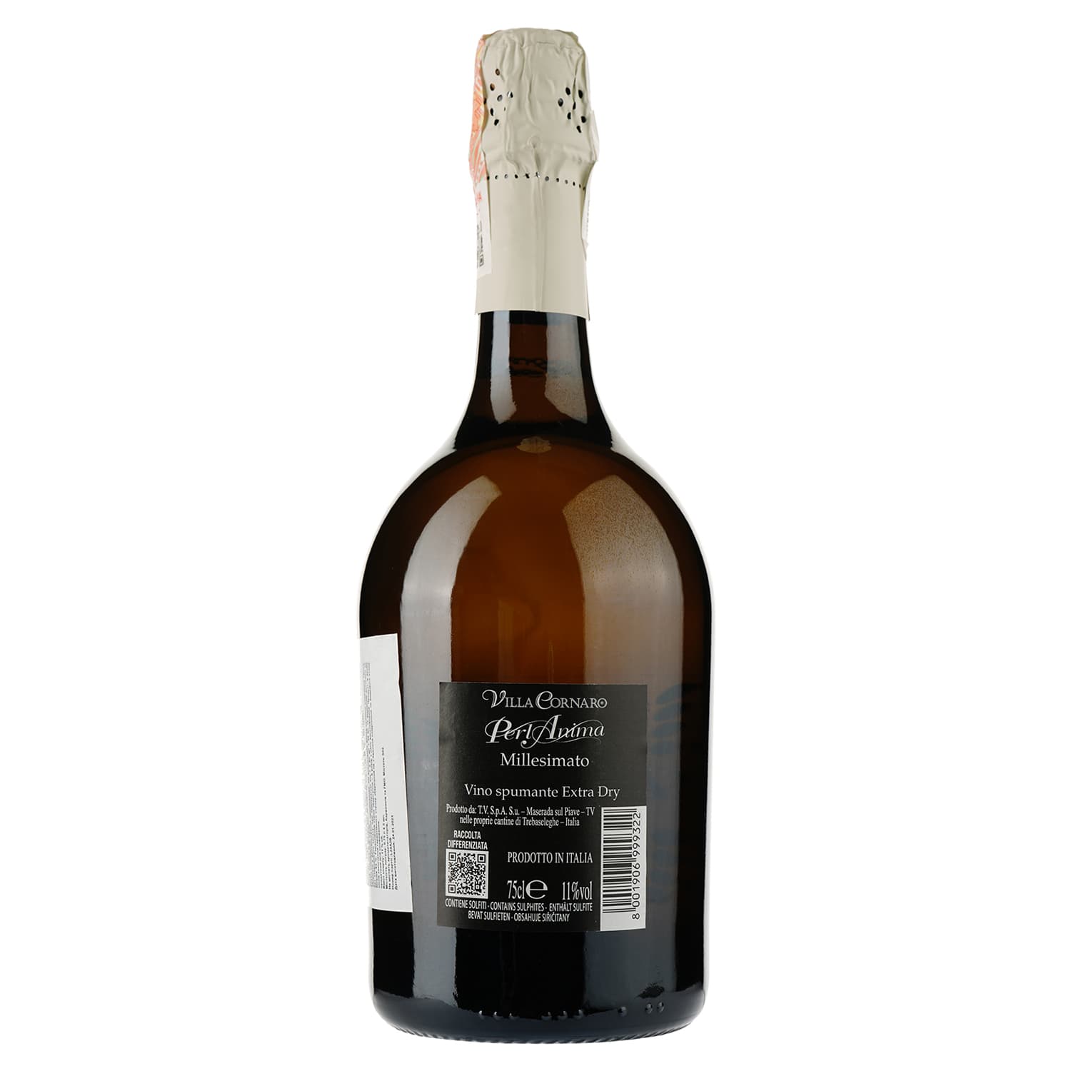Вино ігристе Villa Cornaro Perlanima Cuvee Extra Dry, біле, екстра драй, 0,75 л - зображення 2