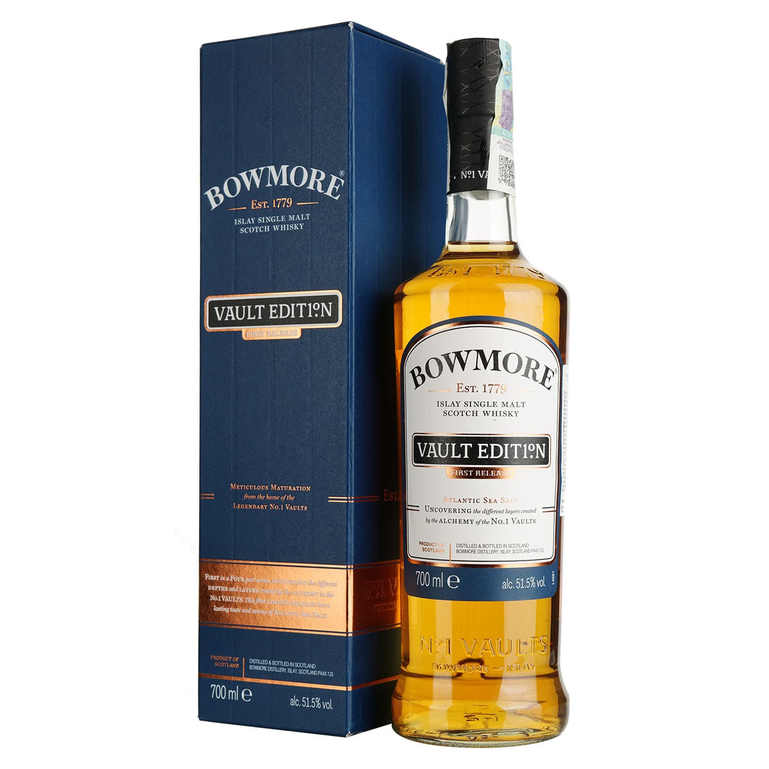 Віскі Bowmore Vault Edit N°1 Atlantic Sea Salt 51.5% 0.7 л в подарунковій упаковці - зображення 1
