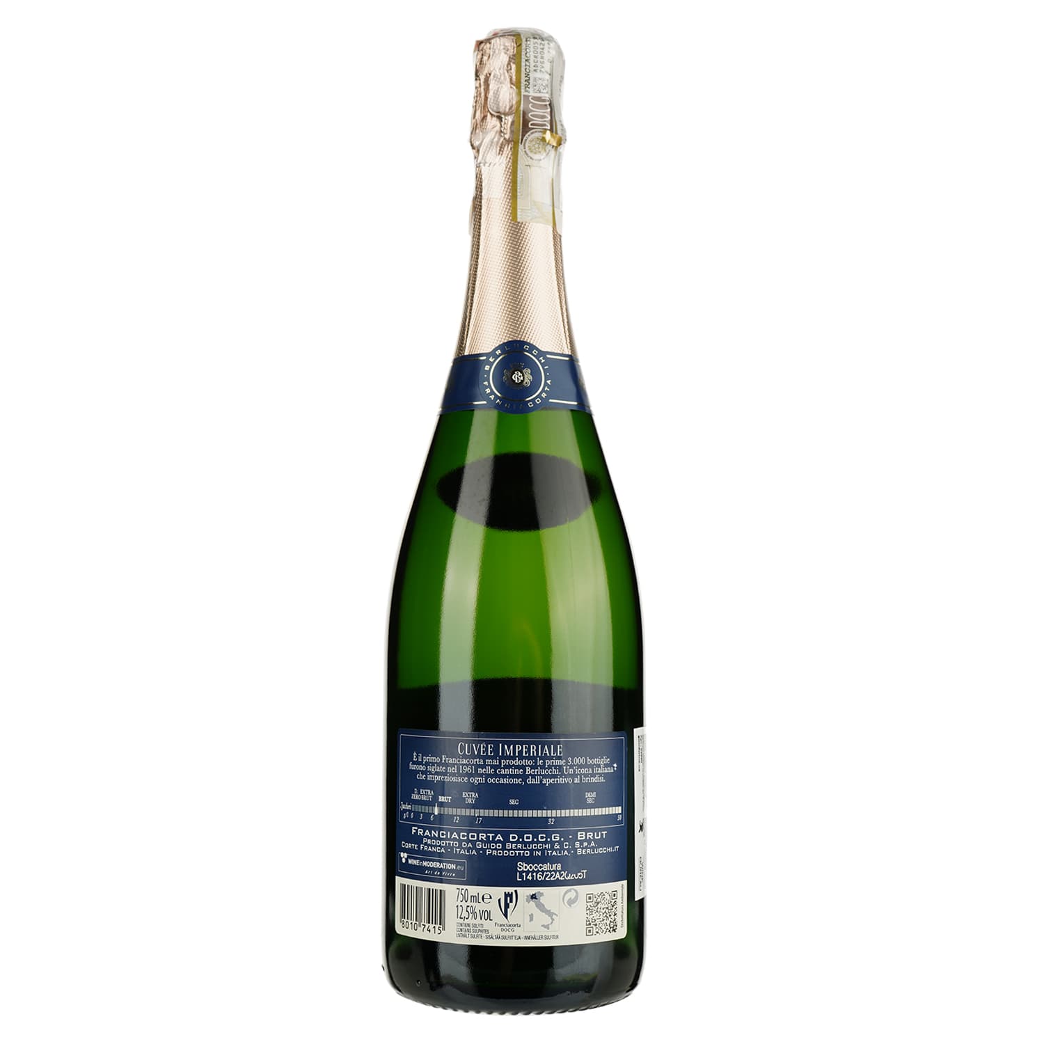 Вино ігристе Berlucchi Cuvee Imperiale Brut, біле, брют, 12,5%, 0,75 л (3990) - зображення 2