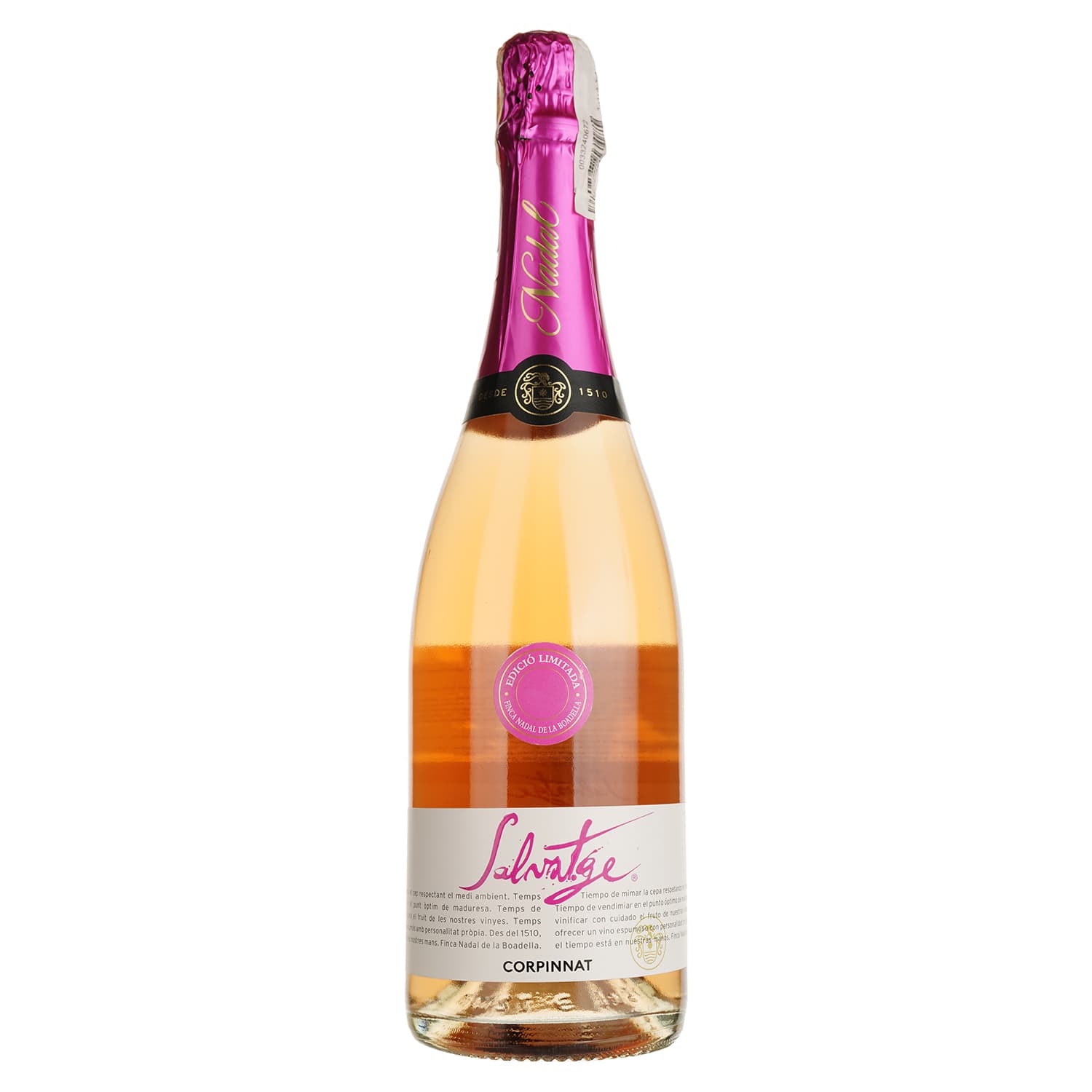 Вино ігристе Nadal Salvatge Brut Rose, рожеве, брют, 12,5%, 0,75 л - зображення 1
