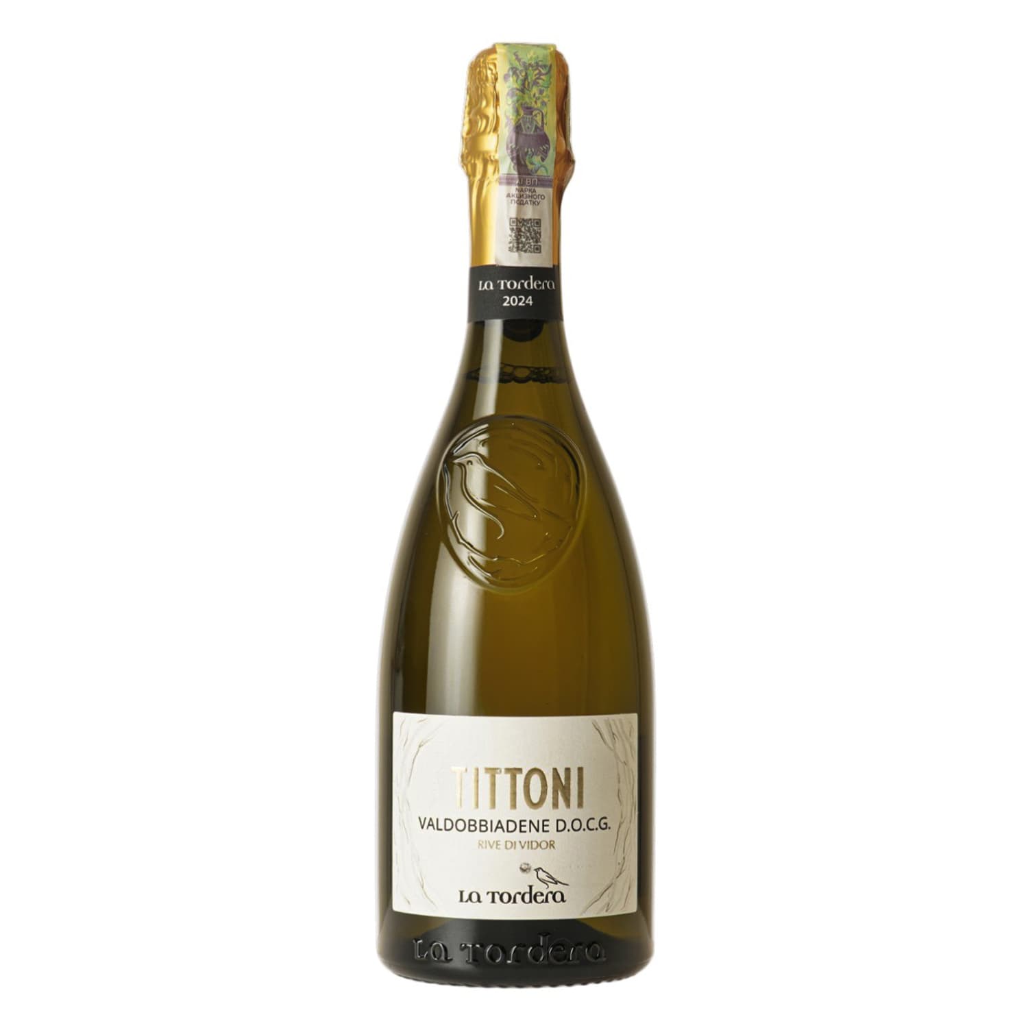 Вино ігристе La Tordera Prosecco Rive Di Vidor Valdobbiadene DOCG Tittoni Spumante Dry біле сухе 11.5% 0.75 л (1056) - зображення 1