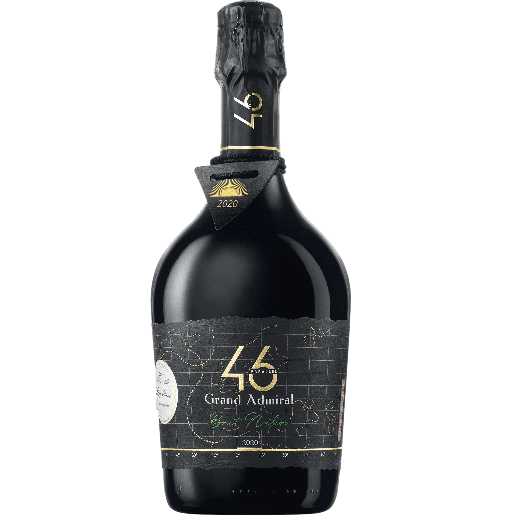Вино ігристе 46 Parallel Grand Admiral Brut Nature 2020 біле брют 0.75 л 13.5% (4820233641339)