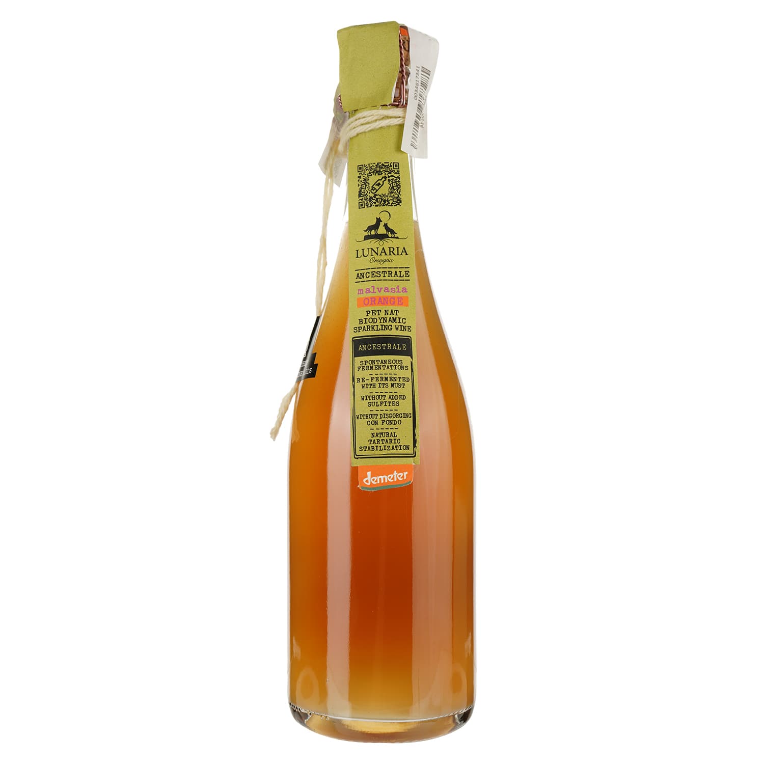 Вино ігристе Lunaria Ancestrale Spumante Malvasia Orange біле брют натюр 0.75 л - зображення 1