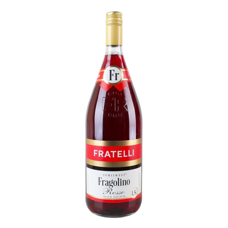 Напій винний Fratelli Fragolino Rosso червоний напівсолодкий слабоалкогольний газований 6-6.9% 1.5 л - зображення 1