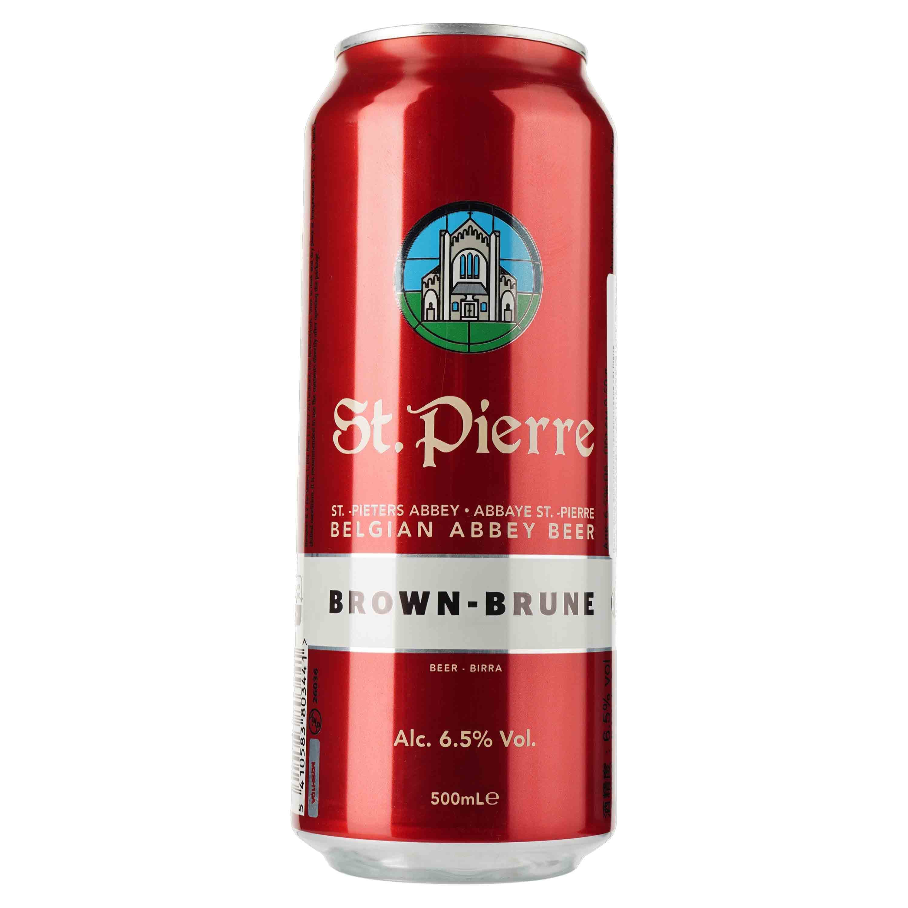 Пиво St.Pierre Brune, темне, з/б, 6,5%, 0,5 л - зображення 1