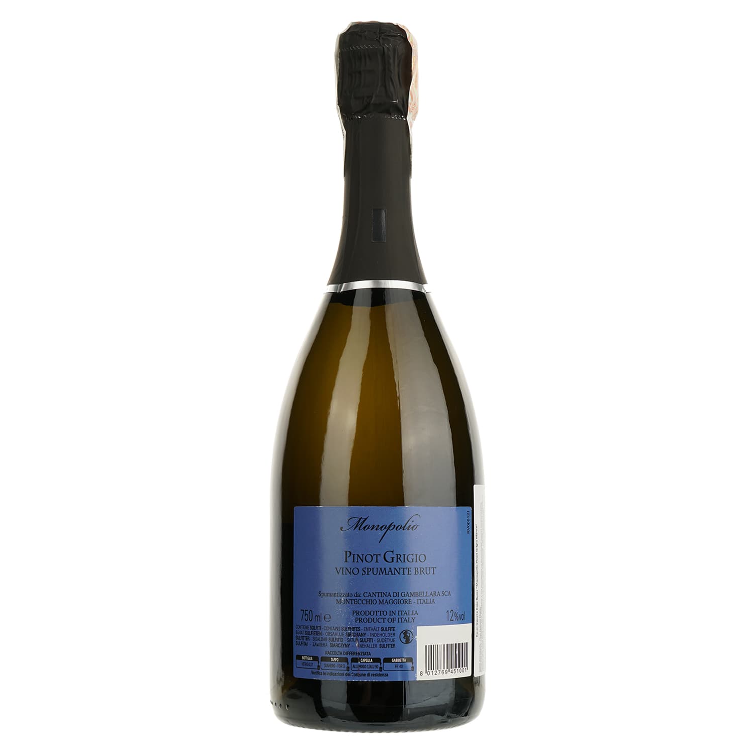Вино ігристе Monopolio Pinot Grigio біле брют 0.75 л - зображення 2