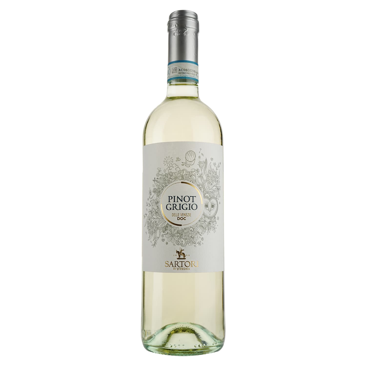 Вино Sartori Pinot Grigio DOC, біле, сухе, 12%, 0,75 л - зображення 1