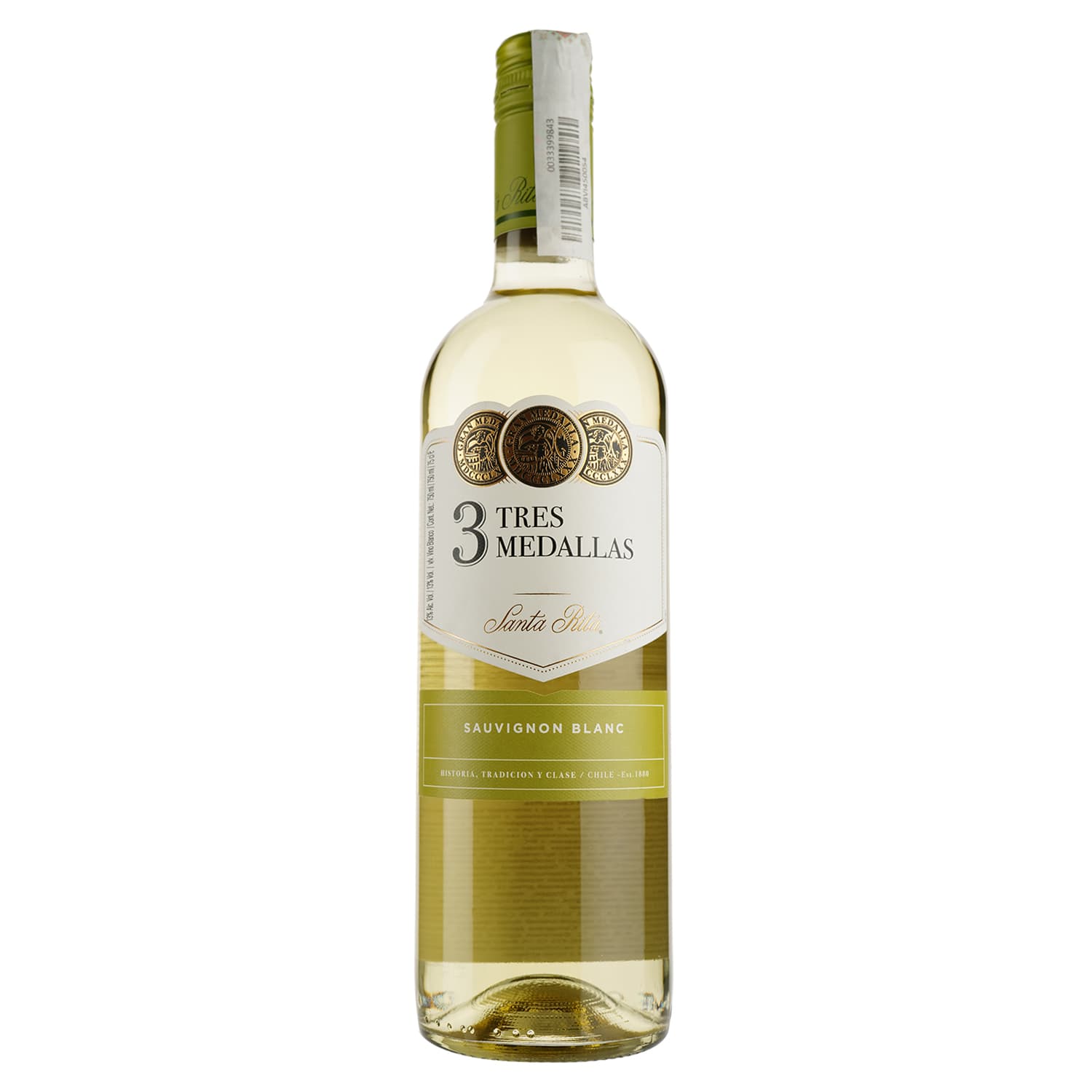 Вино Santa Rita Tres Medallas Sauvignon Blanc, біле, сухе, 13%, 0,75 л - зображення 1