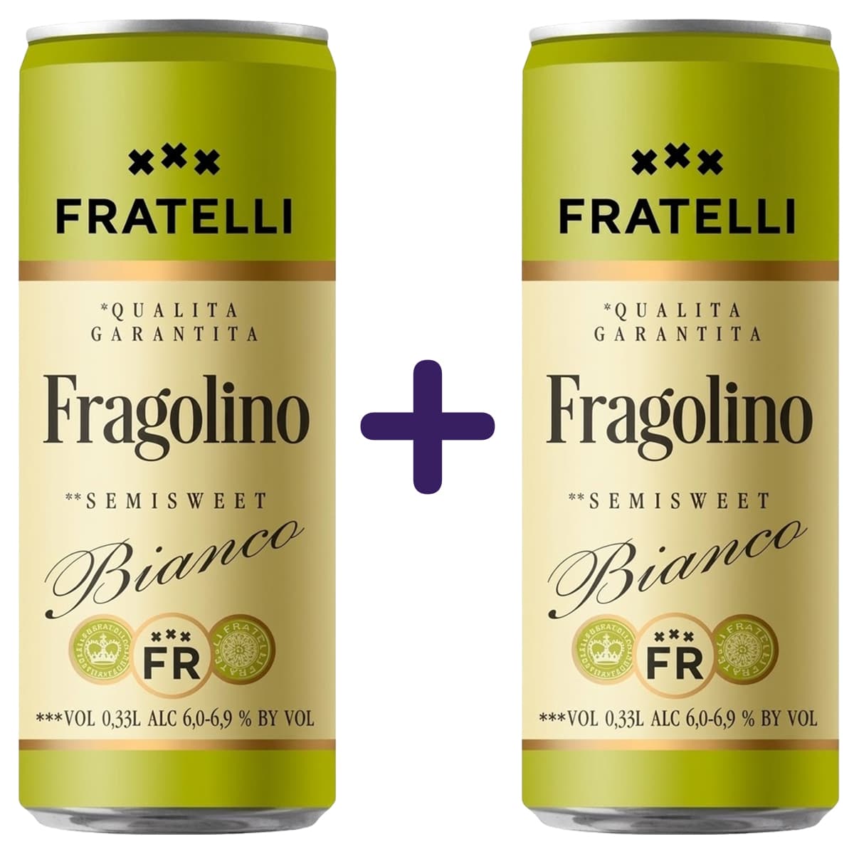 Напій винний Fratelli Fragolino Bianco білий напівсолодкий слабоалкогольний ігристий 6-6.9% (2 шт. х 0.33 л)
