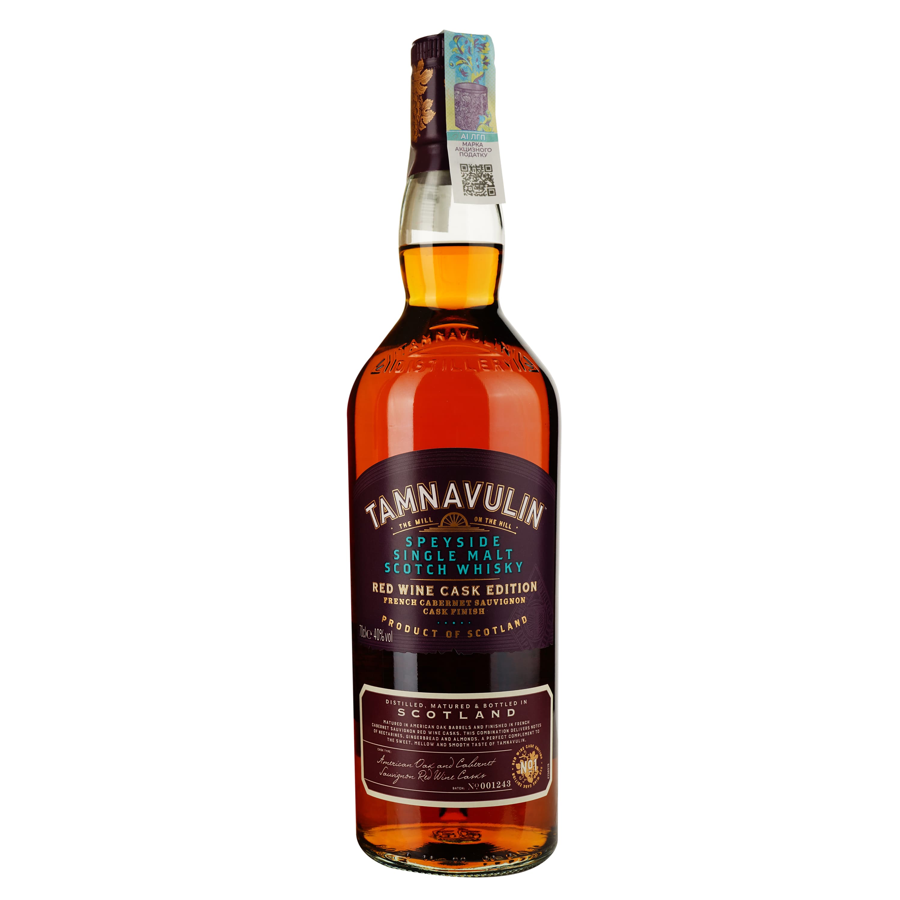 Віскі Tamnavulin Cabernet Sauvignon Cask Single Malt Scotch Whisky 40% 0.7 л - зображення 1