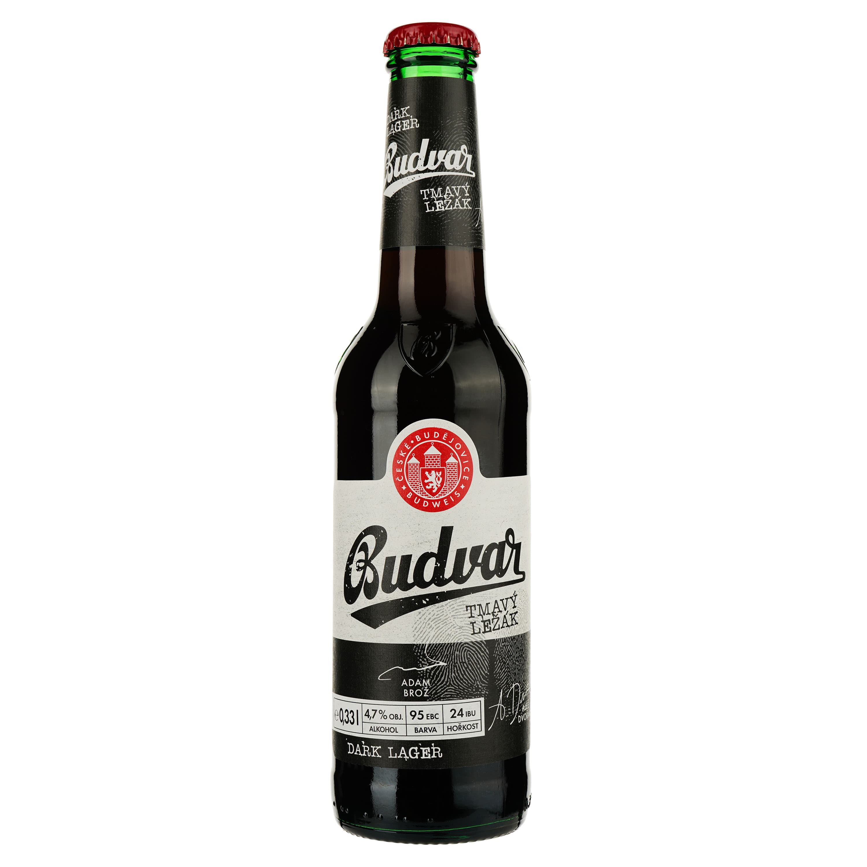Пиво Budweiser Budvar Tmavy Lezak Dark, темне. фільтроване, 4,7%, 0,33 л - зображення 1