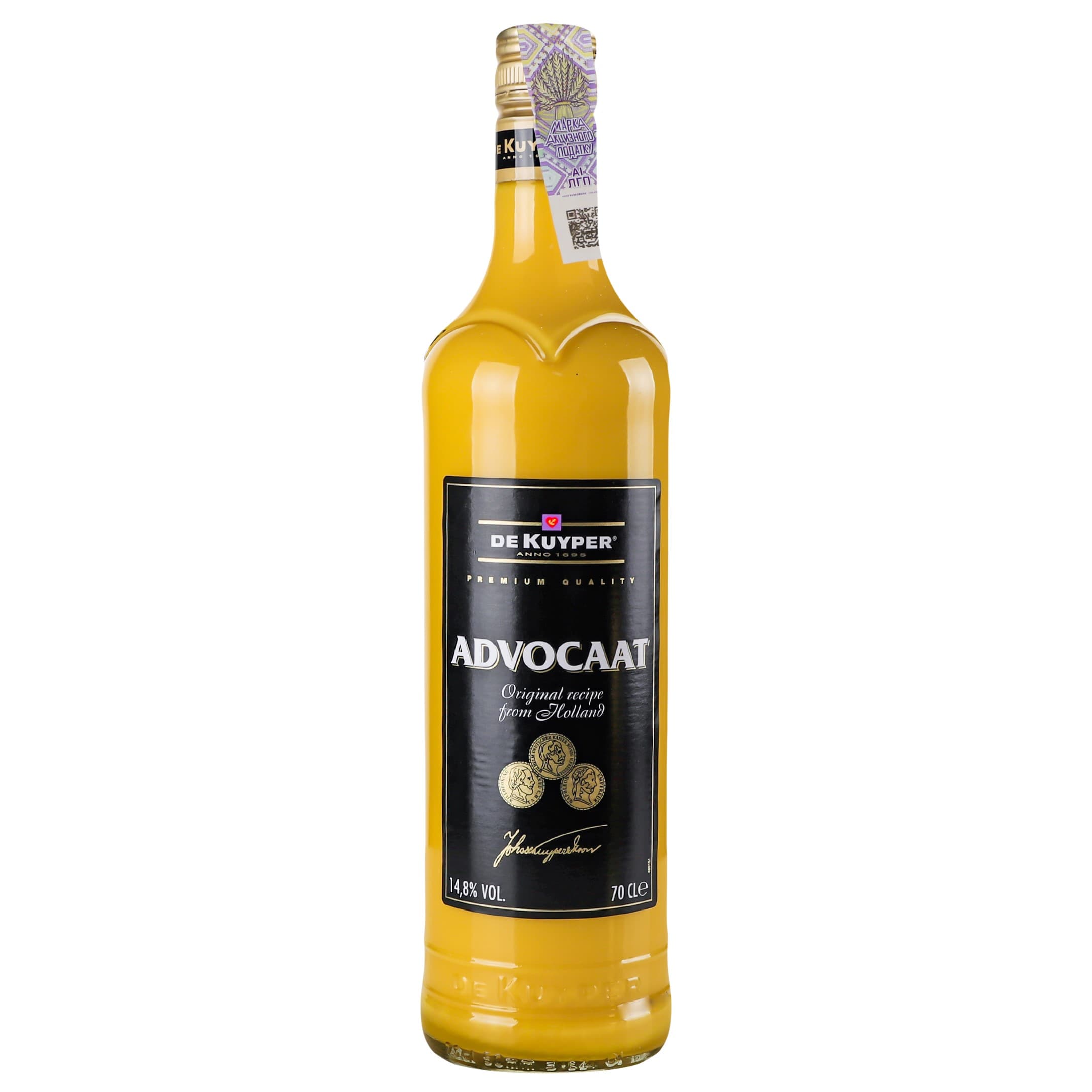 Лікер De Kuyper Advocaat Яєчний, 14,8 %, 0,7 л (73490) - зображення 1