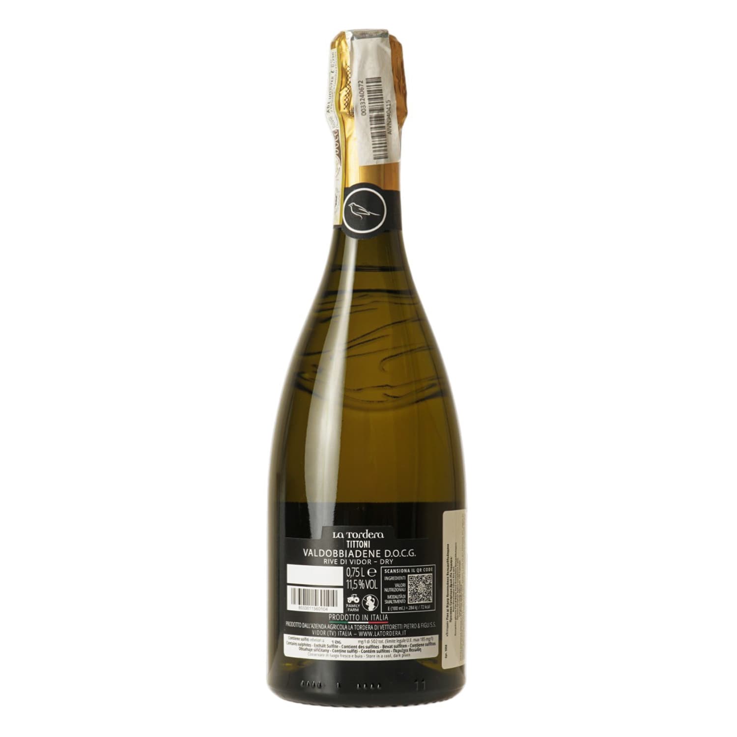 Вино ігристе La Tordera Prosecco Rive Di Vidor Valdobbiadene DOCG Tittoni Spumante Dry біле сухе 11.5% 0.75 л (1056) - зображення 2