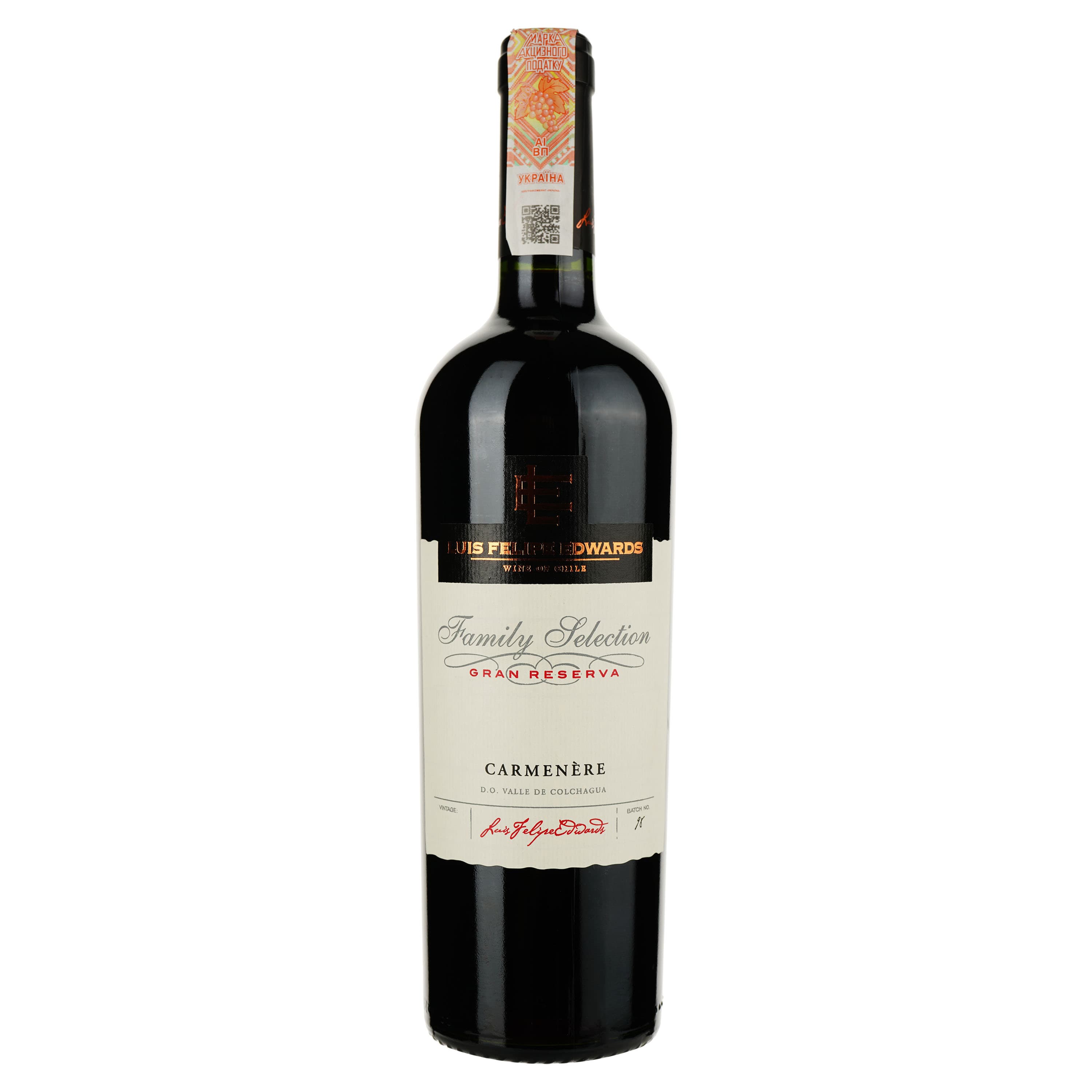 Вино Luis Felipe Edwards Gran Reserva Family Selection Carmenere, червоне, сухе, 0,75 л - зображення 1