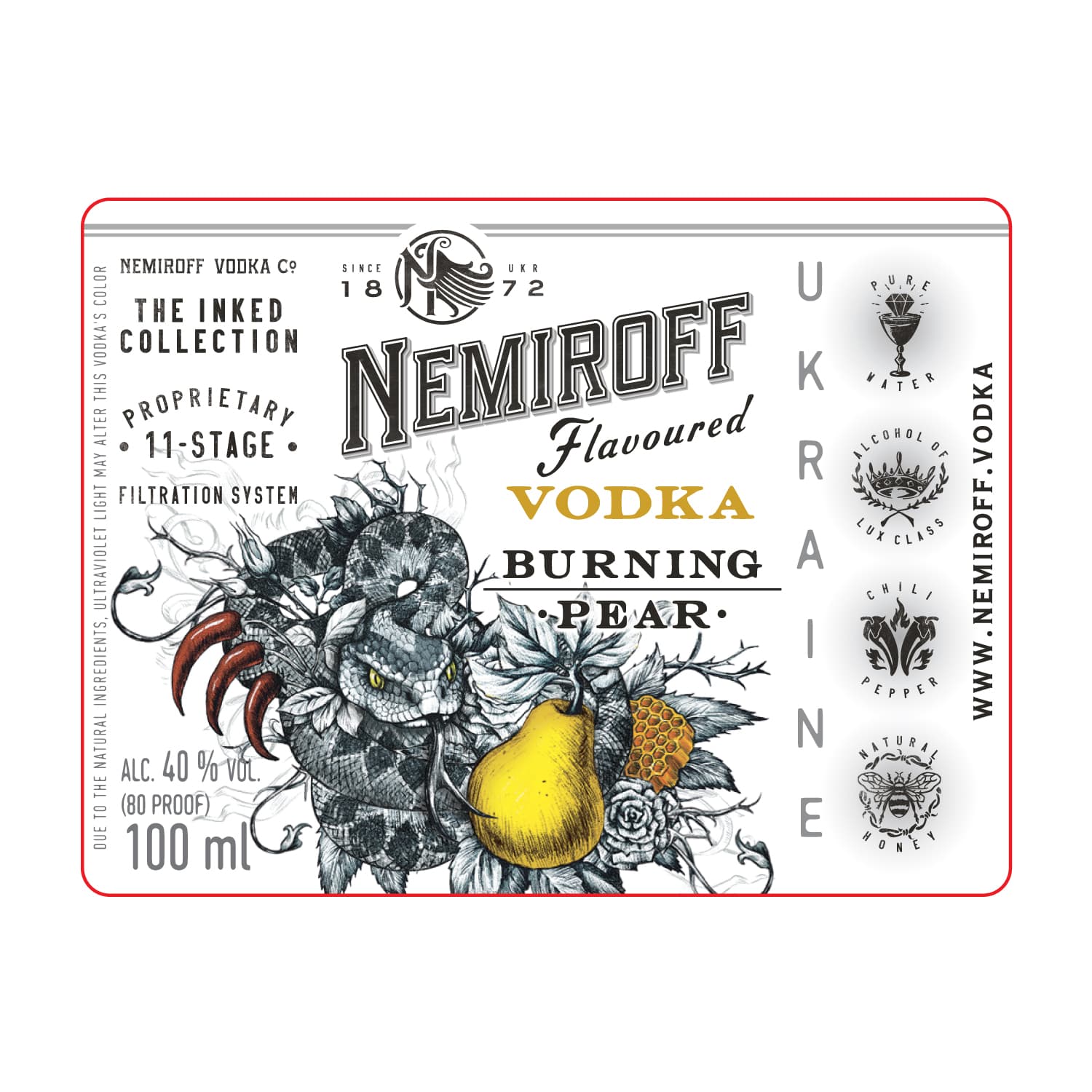 Настоянка Nemiroff Burning Pear 40% 0.1 л - зображення 5