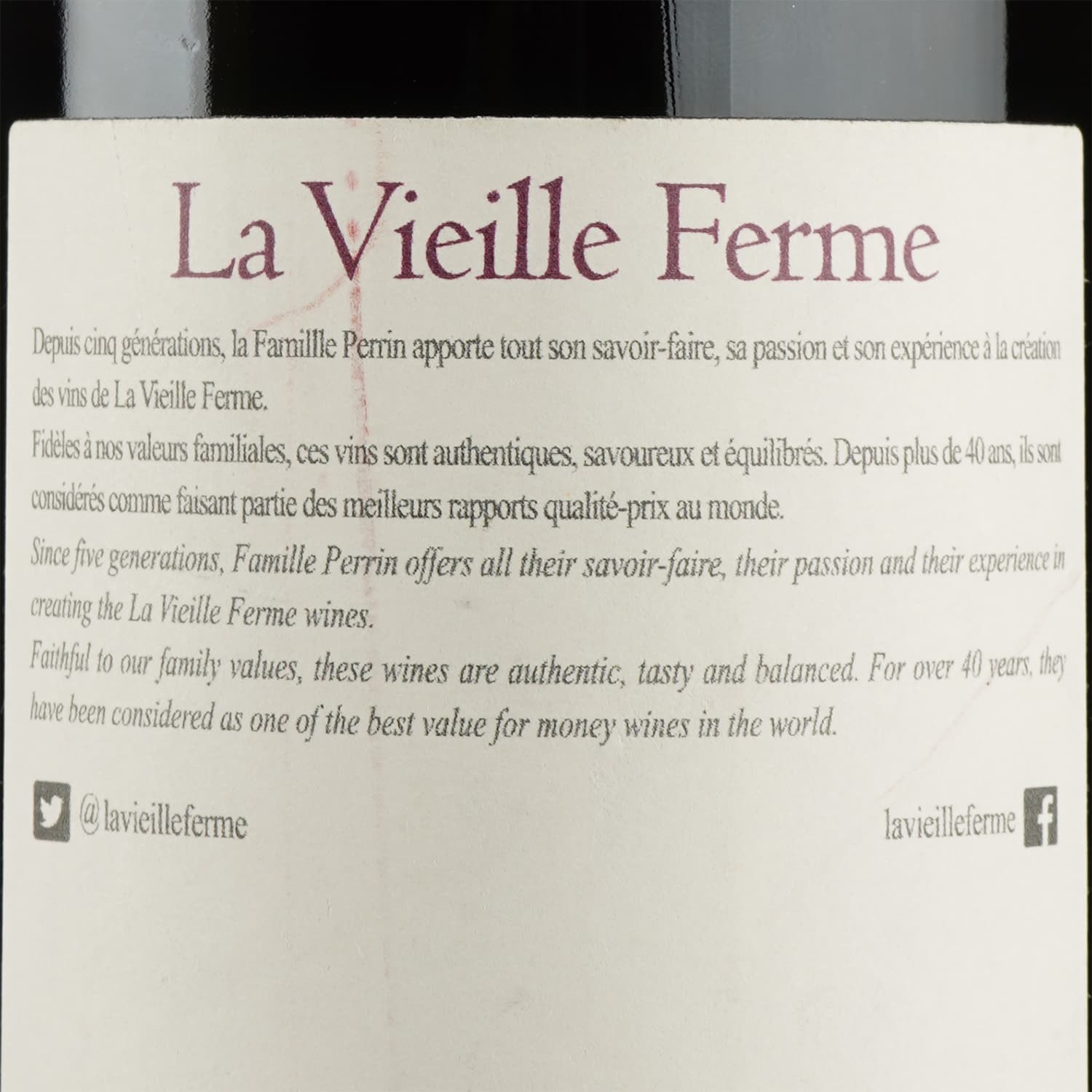 Вино La Vieille Ferme Perrin et Fils, червоне, сухе, 13,5%, 0,75 л (43470) - зображення 3