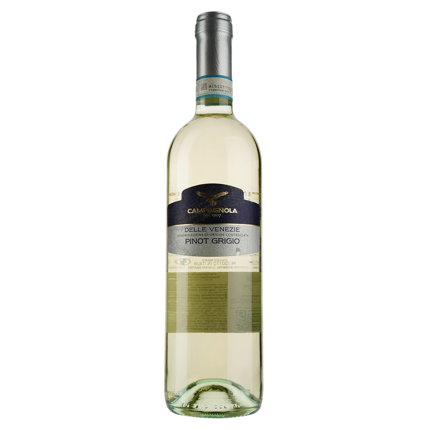 Вино Campagnola Pinot Grigio Veneto, біле, сухе, 12%, 0,75 л - зображення 1
