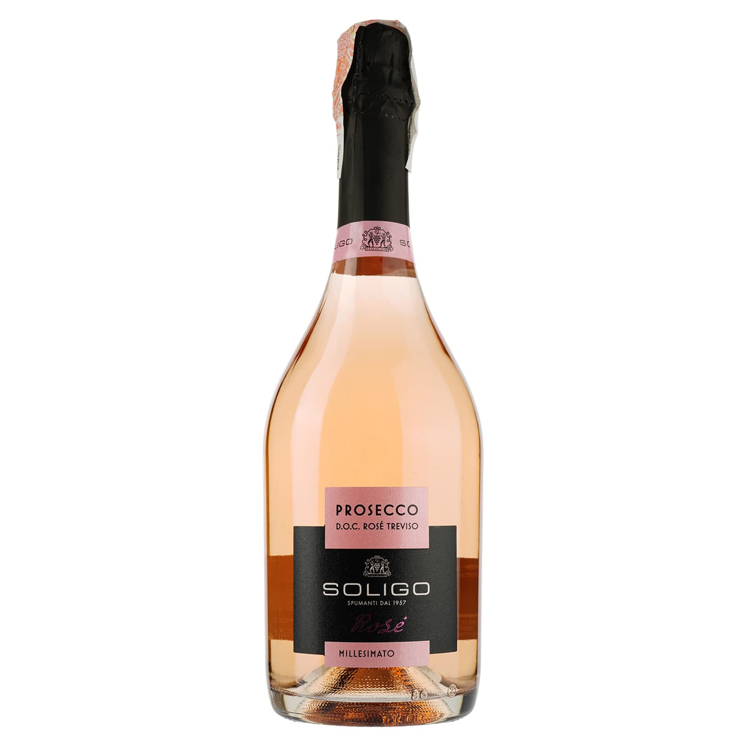 Вино ігристе Soligo Prosecco Treviso Millessimato Rose, рожеве, брют, 11,5%, 0,75 л (95836) - зображення 1