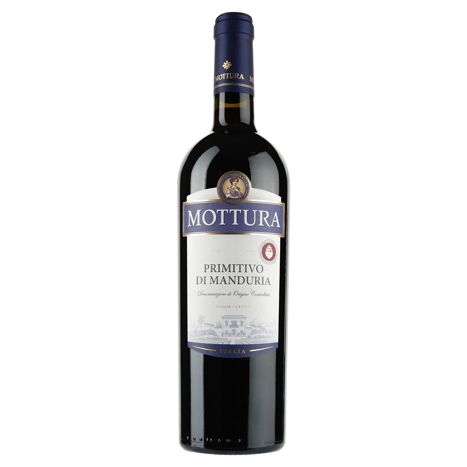 Вино Mottura Vini Primitivo di Manduria DOC, червоне, сухе, 11-14,5%, 0,75 л - зображення 1