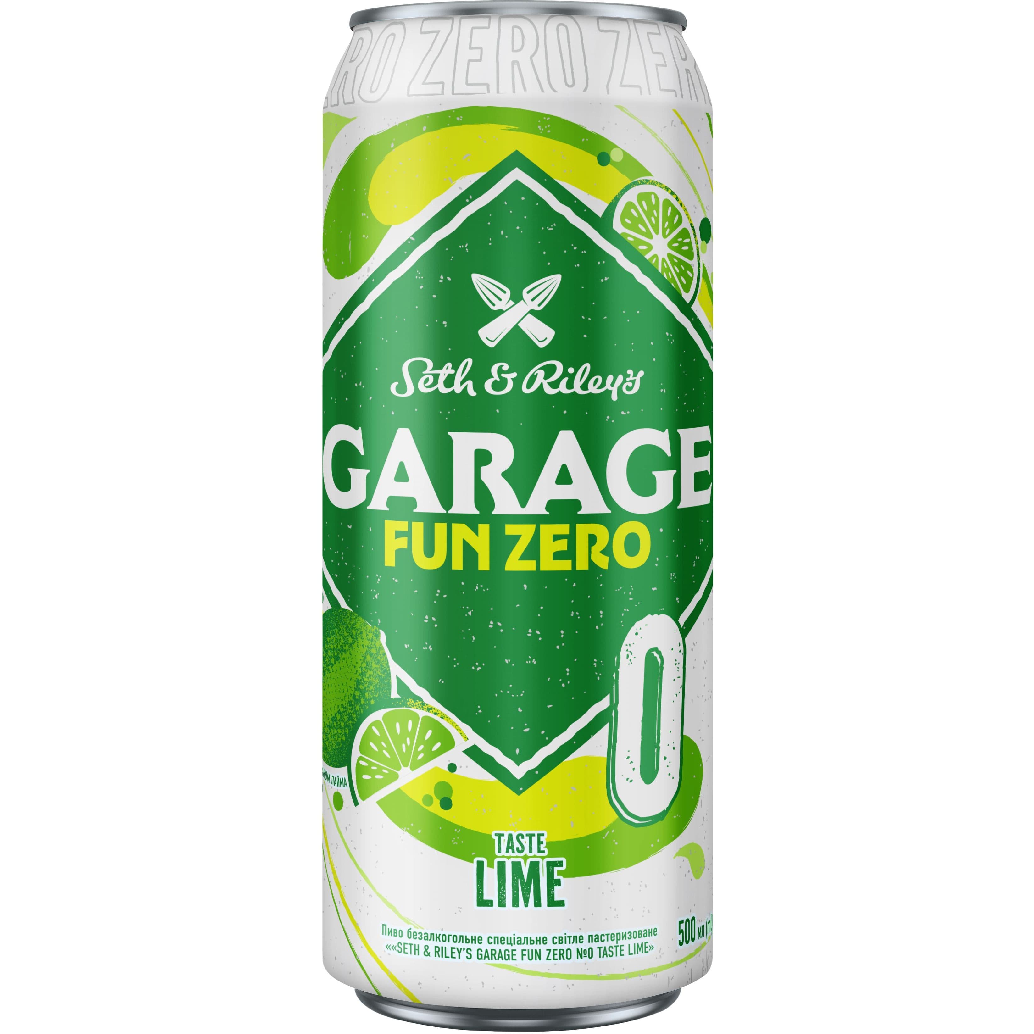 Пиво Seth&Riley's Garage Fun Zero №0 Lime, світле, 0%, з/б, 0,5 л (908437)