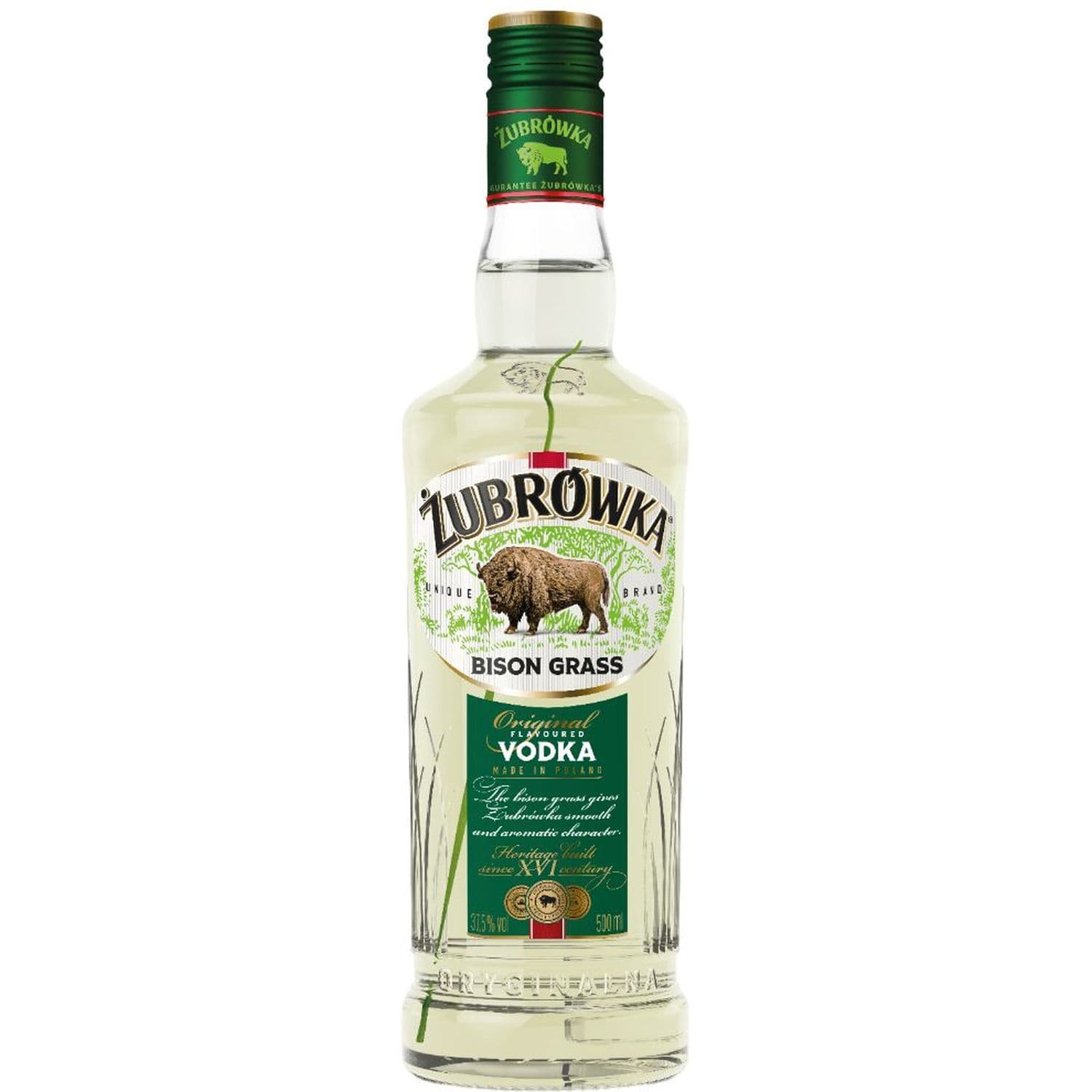 Алкогольний напій Zubrowka Bison 37.5% 0.5 л (484578) - зображення 1