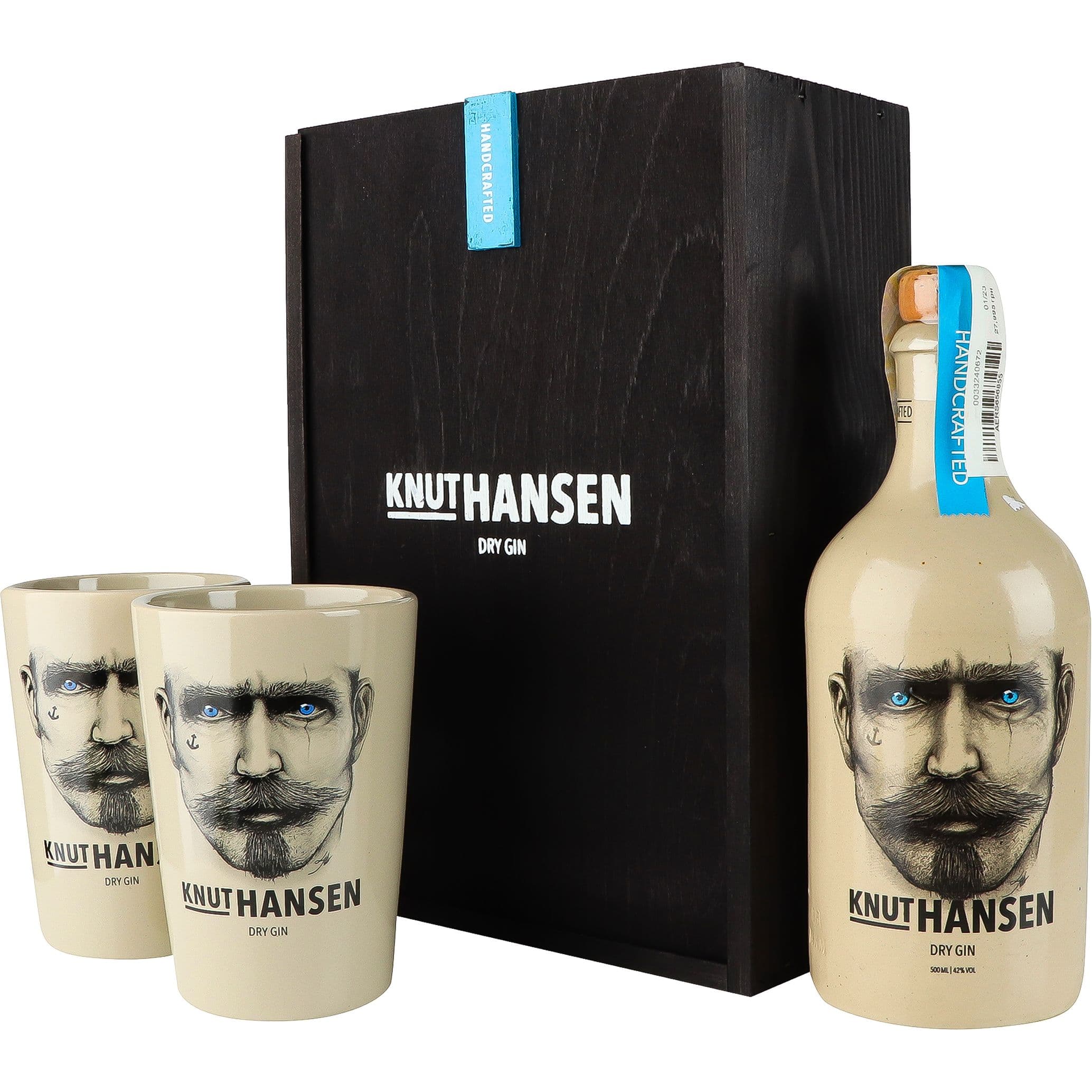 Набір: Джин Knut Hansen Dry 42% 0.5 л + 2 склянки - зображення 1