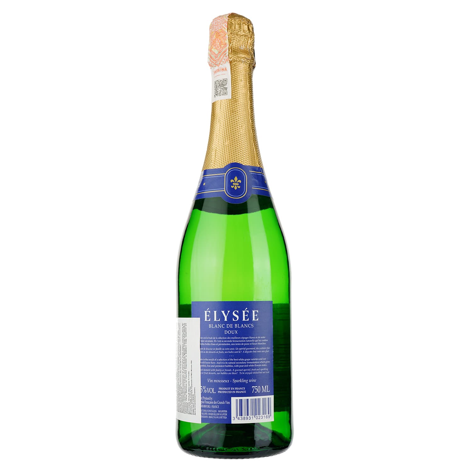 Вино ігристе Elysee Blanc De Blancs Doux, біле, солодке, 0,75 л - зображення 2