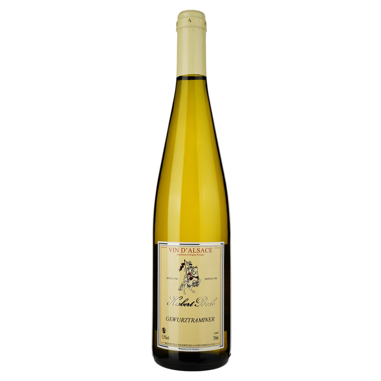 Вино Hubert Beck Gewurztraminer, біле, напівсолодке, 13,5%, 0,75 л (37236) - зображення 1