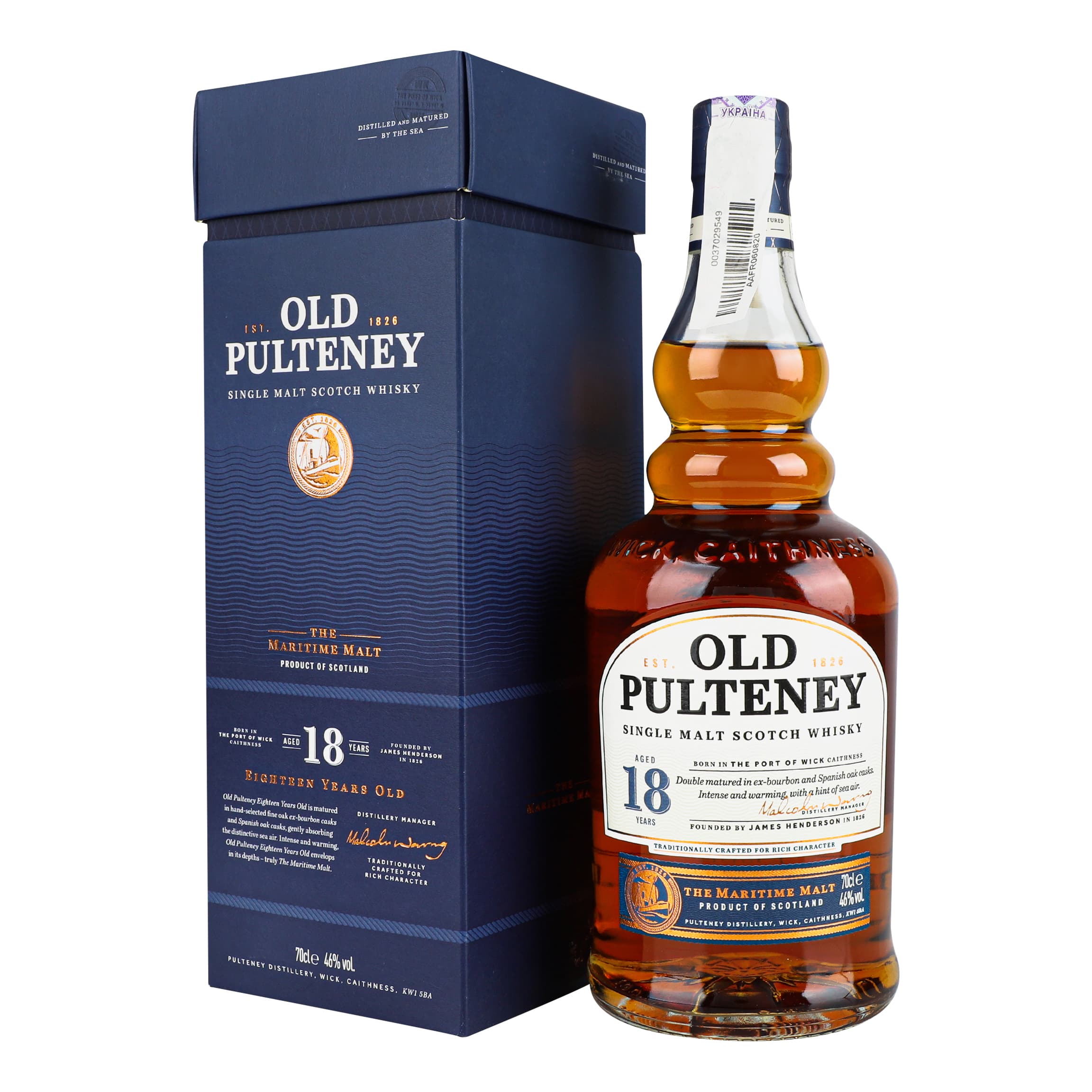 Віскі Old Pulteney 18 yo 46% 0.7 л у подарунковій коробці - зображення 1