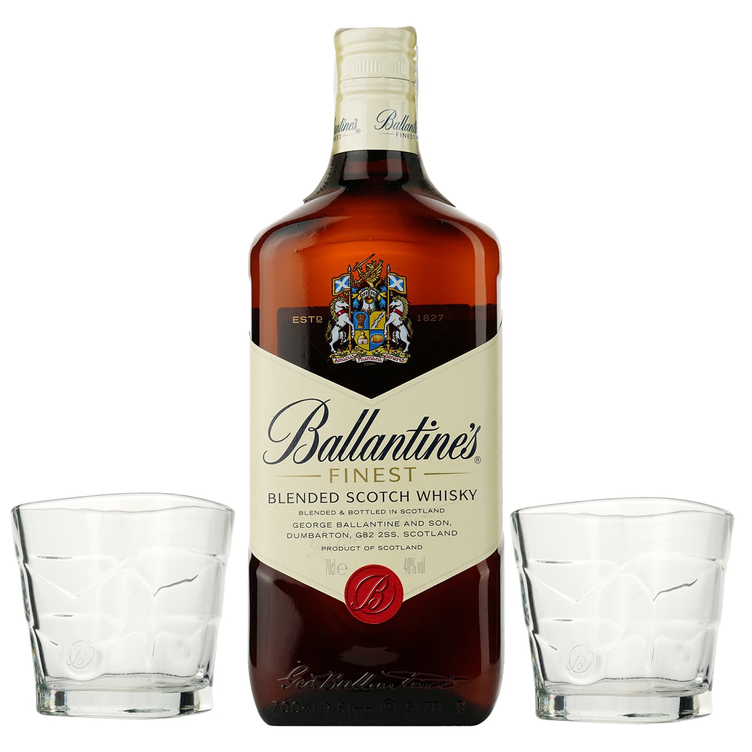 Набір Віскі Ballantine's Finest 40% 0.7 л + 2 келихи (732960) - зображення 5