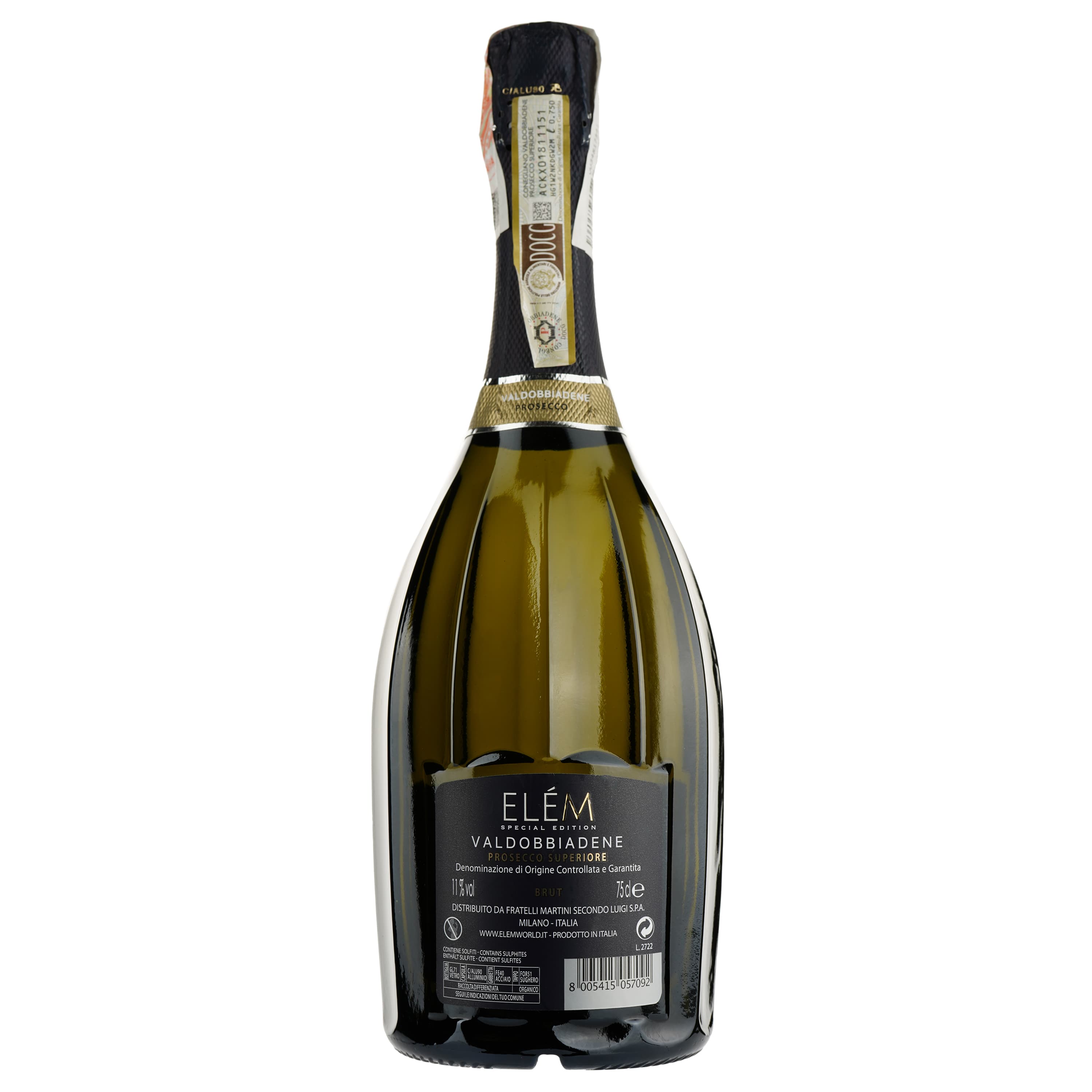Ігристе вино Elem Prosecco Valdobbiadene Superior DOCG, біле, брют, 0,75 л - зображення 2