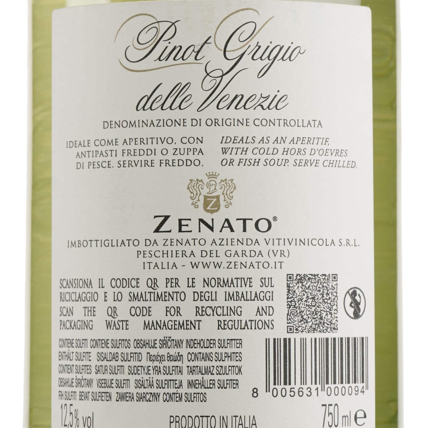 Вино Zenato Pinot Grigio delle Venezie, біле, сухе, 0,75 л - зображення 3