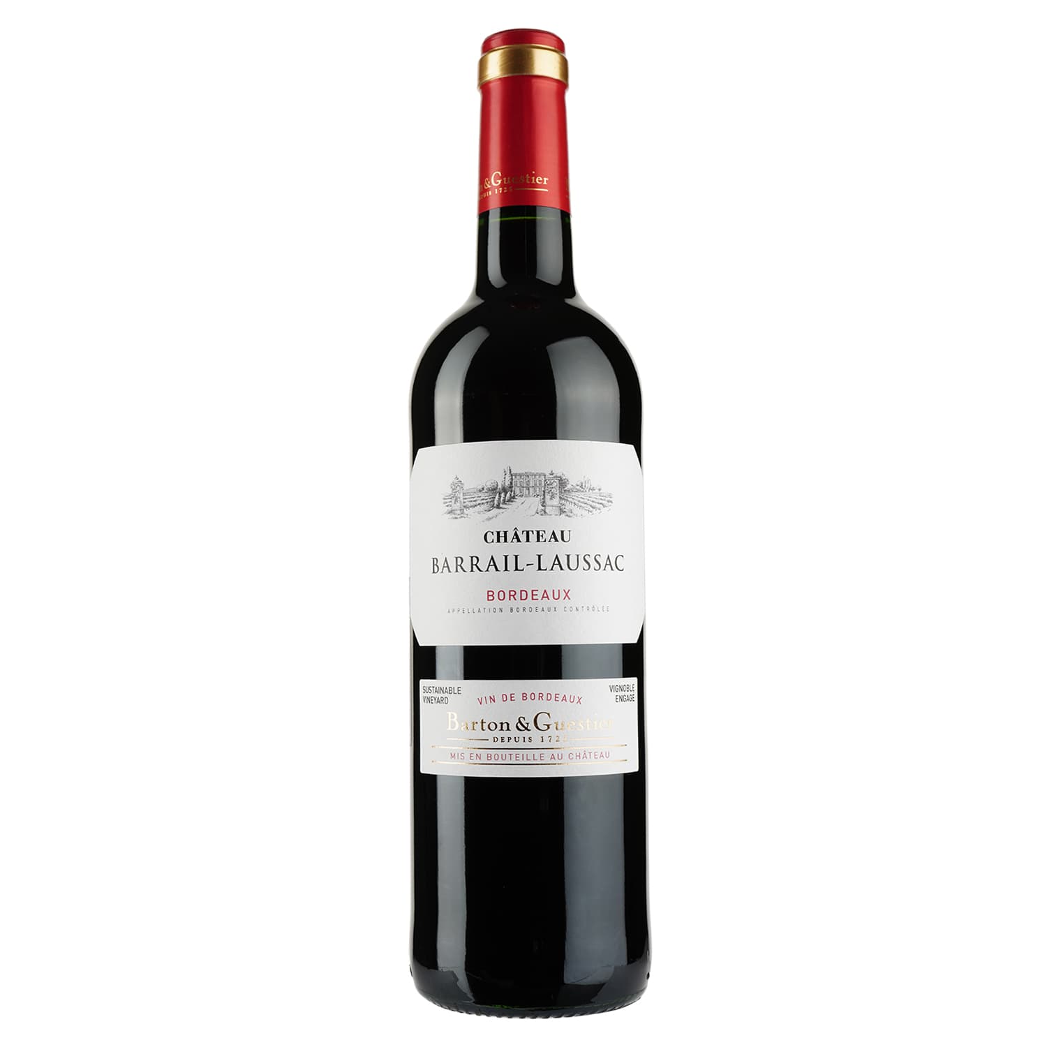 Вино Barton&Guestier Chateau Barrail-Laussac, червоне, сухе, 12%, 0,75 л (718850) - зображення 1