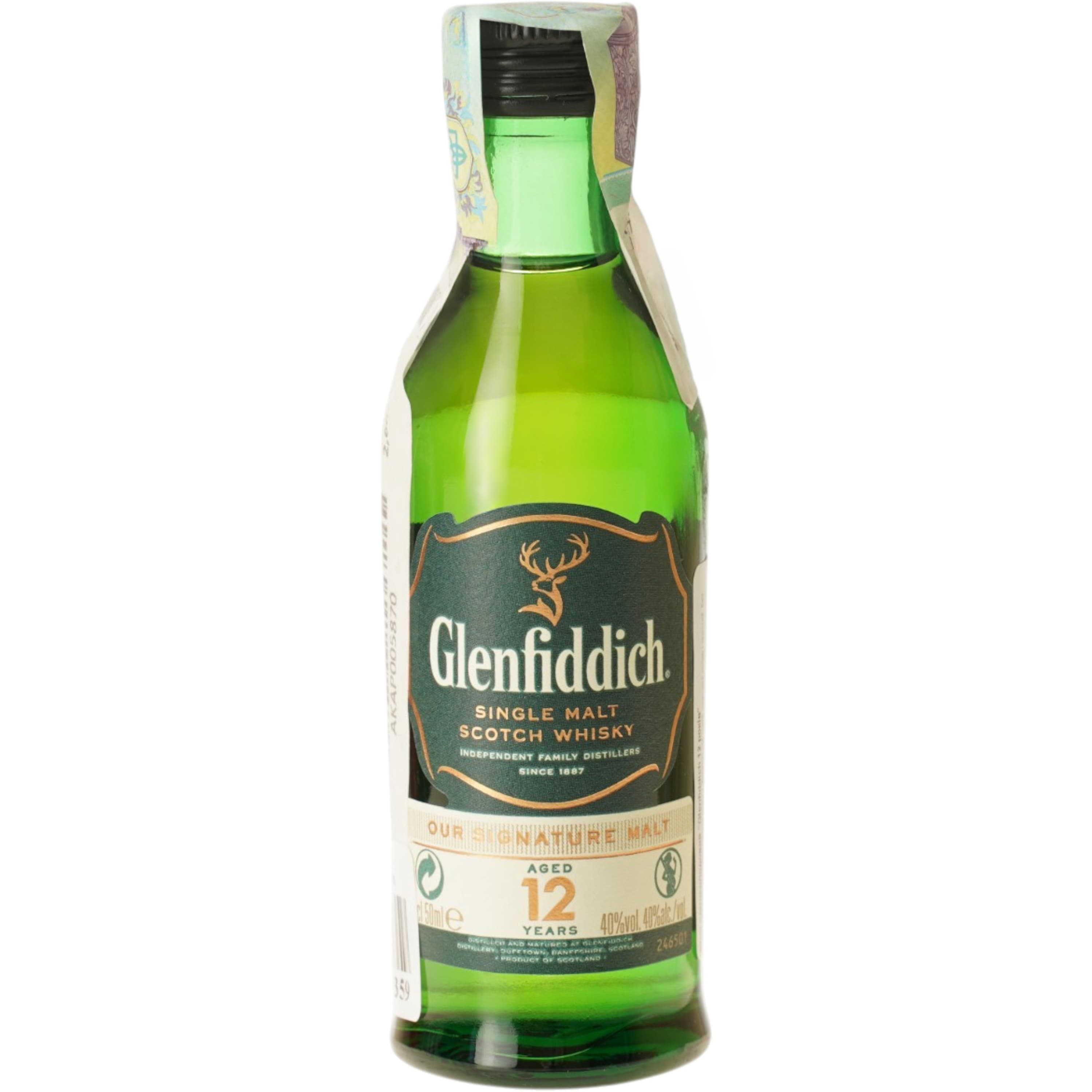 Віскі Glenfiddich Single Malt Scotch, 12 років 40%, 0,05 л - зображення 2