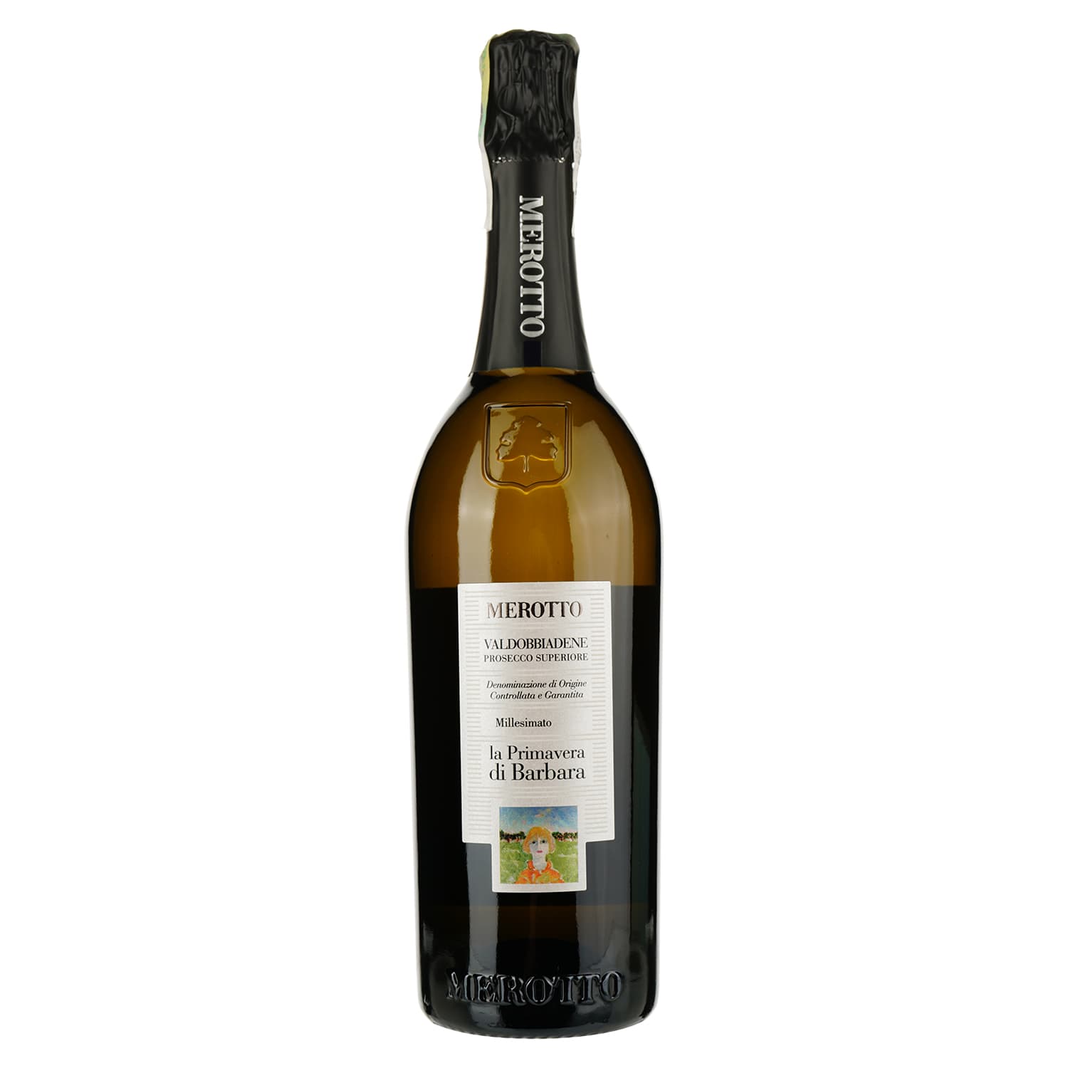 Вино ігристе Merotto La Primavera Di Barbara Millesimato Valdobbiadene Prosecco Superiore Dry, біле, сухе, 0,75 л - зображення 1