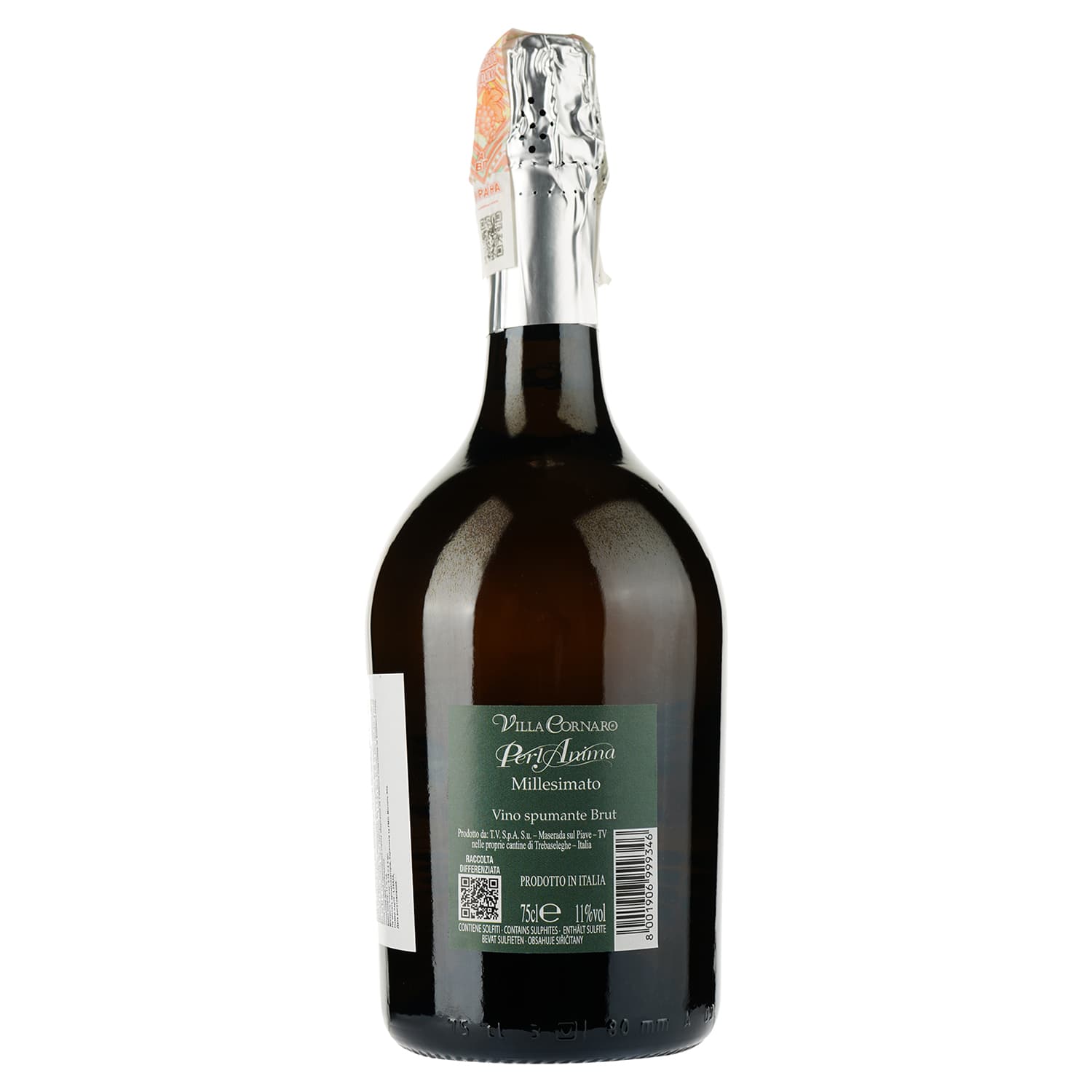 Вино ігристе Villa Cornaro Perlanima Cuvee Brut, белое, брют, 0,75 л - зображення 2