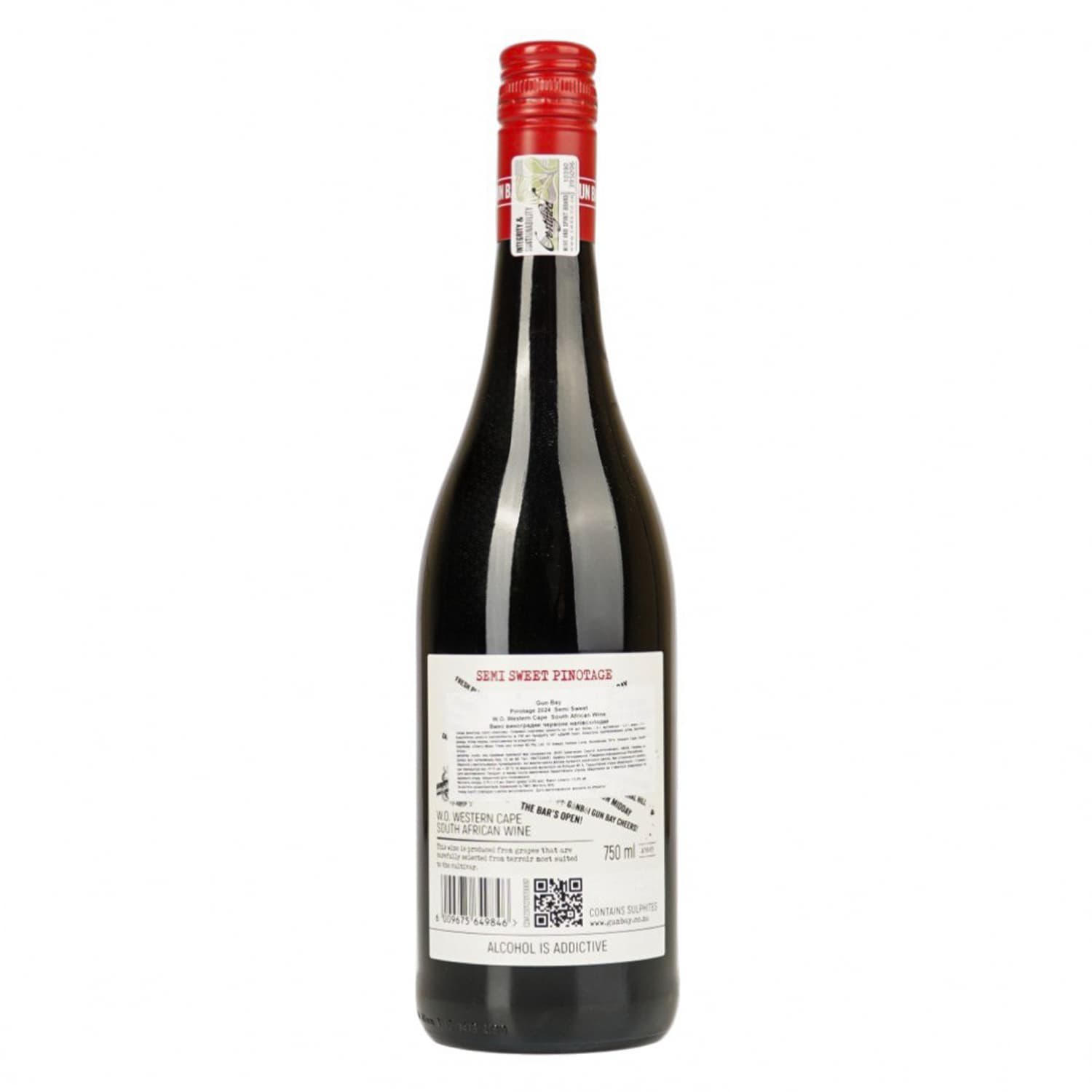Вино Gun Bay Semi Sweet Pinotage червоне напівсолодке 0.75 л - зображення 2