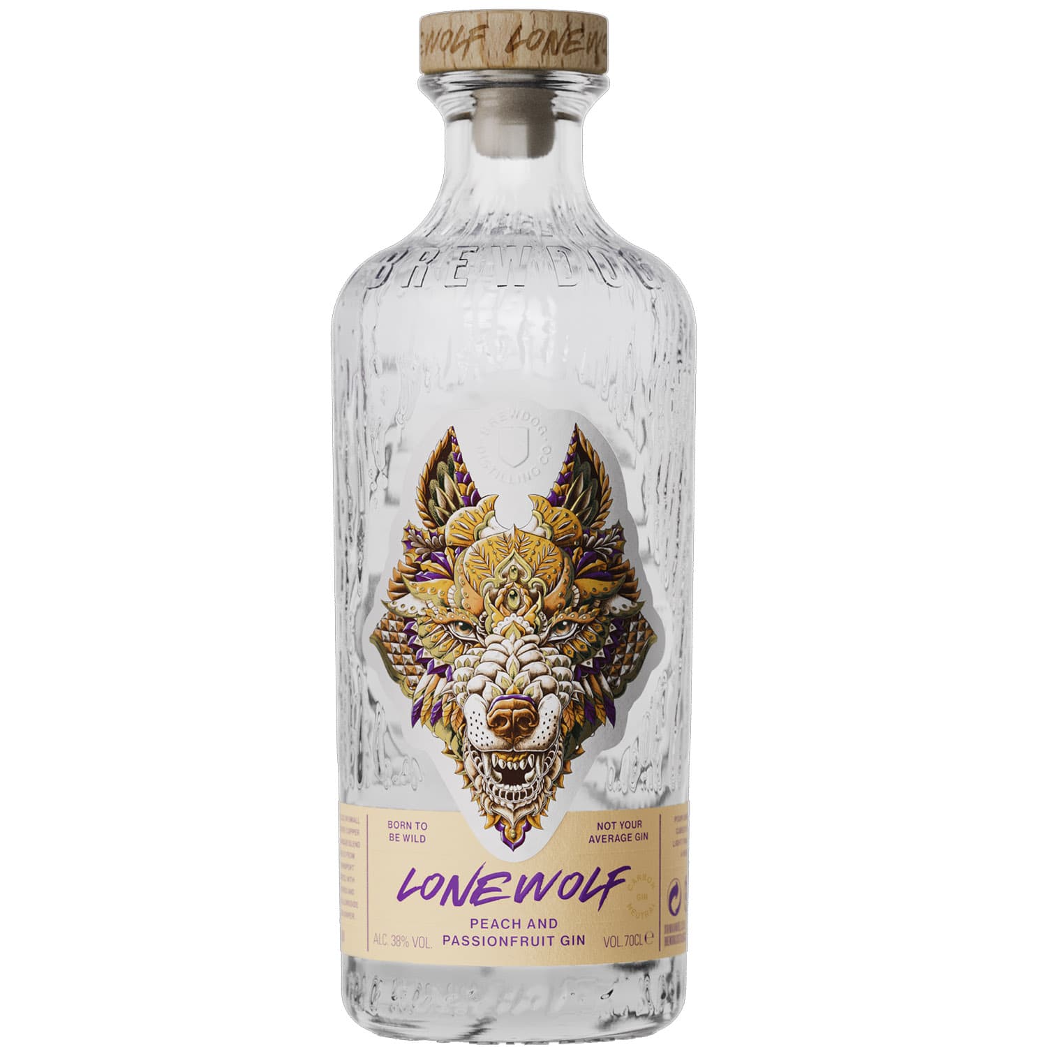Джин BrewDog LoneWolf Peach & Passionfruit Gin 38% 0.7 л - зображення 1
