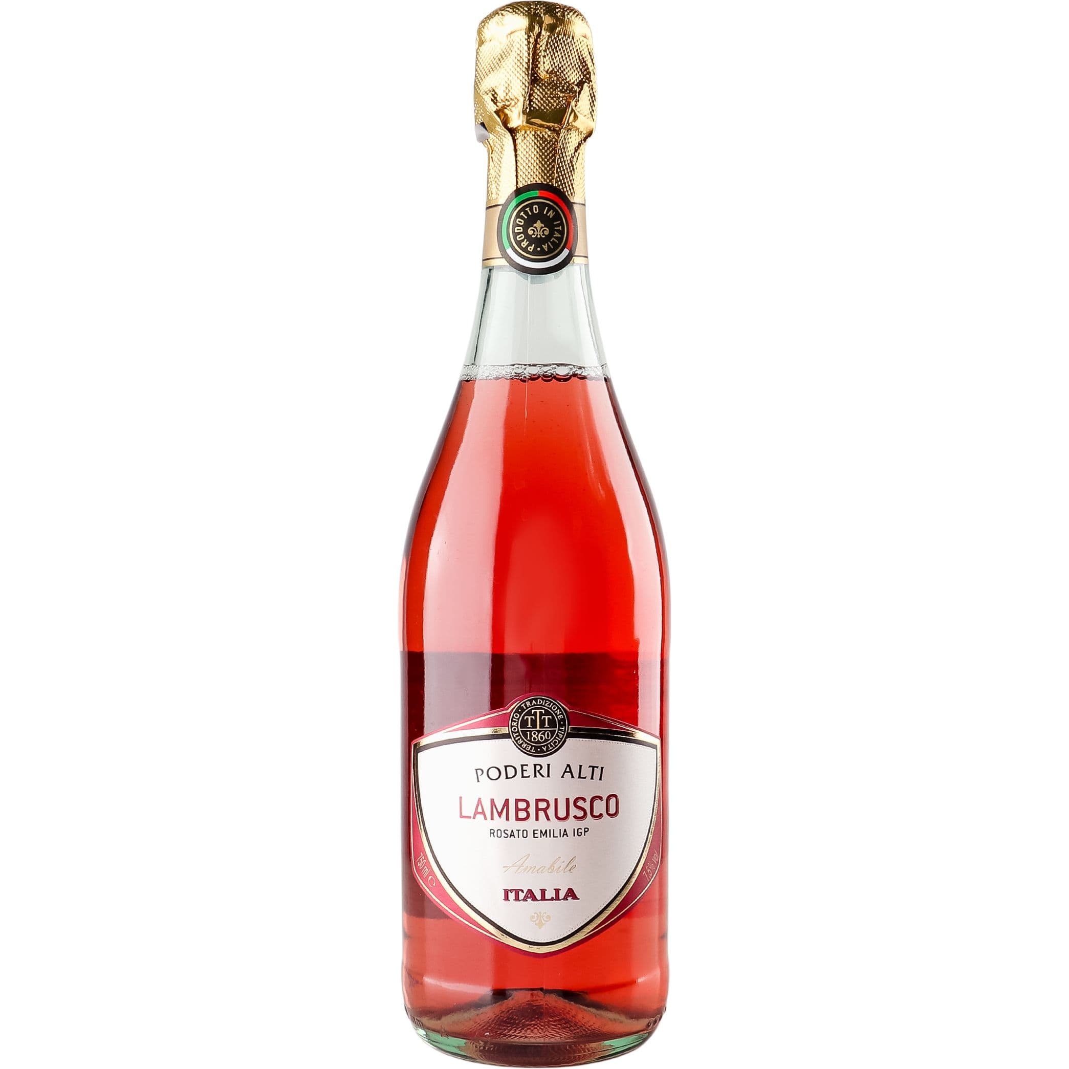 Вино ігристе Poderi Alti Lambrusco dell'Emilia рожеве напівсолодке 7.5% 0.75 л (954) - зображення 1