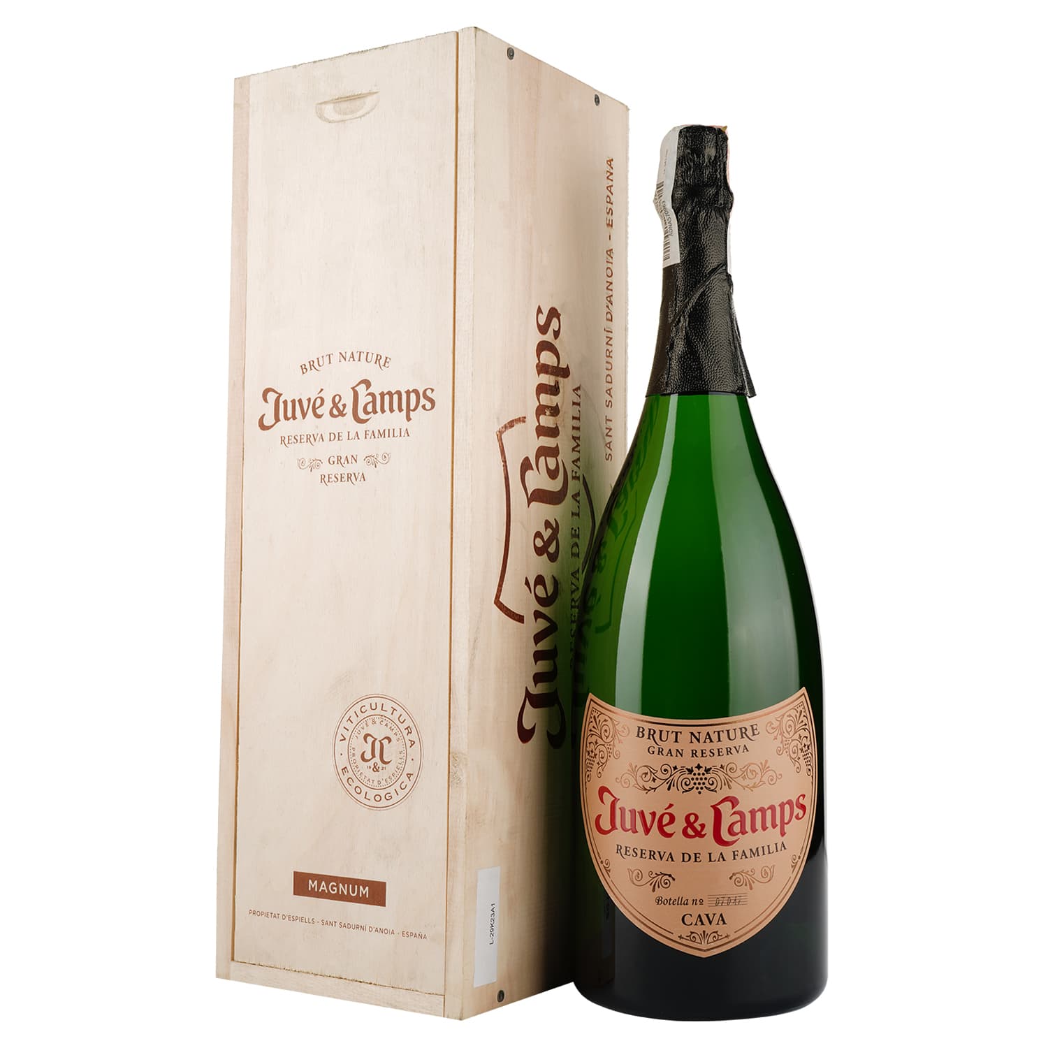 Вино ігристе Juve y Camps Reserve de la Familia Gran Reserva Brut Nature, біле, брют, 12%, 1,5 л (9395) - зображення 1
