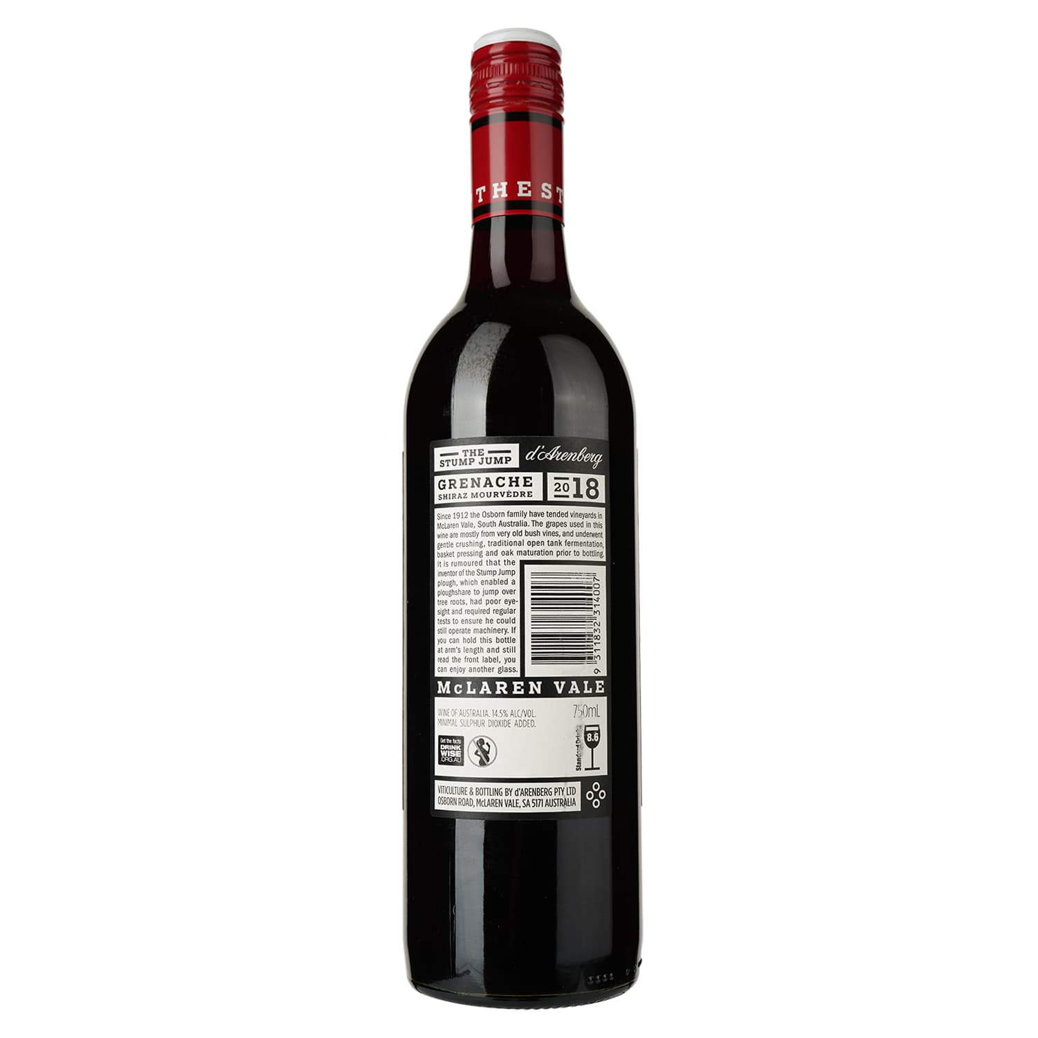 Вино d'Arenberg The Stump Jump Red, червоне, сухе, 14,5%, 0,75 л (4769) - зображення 2