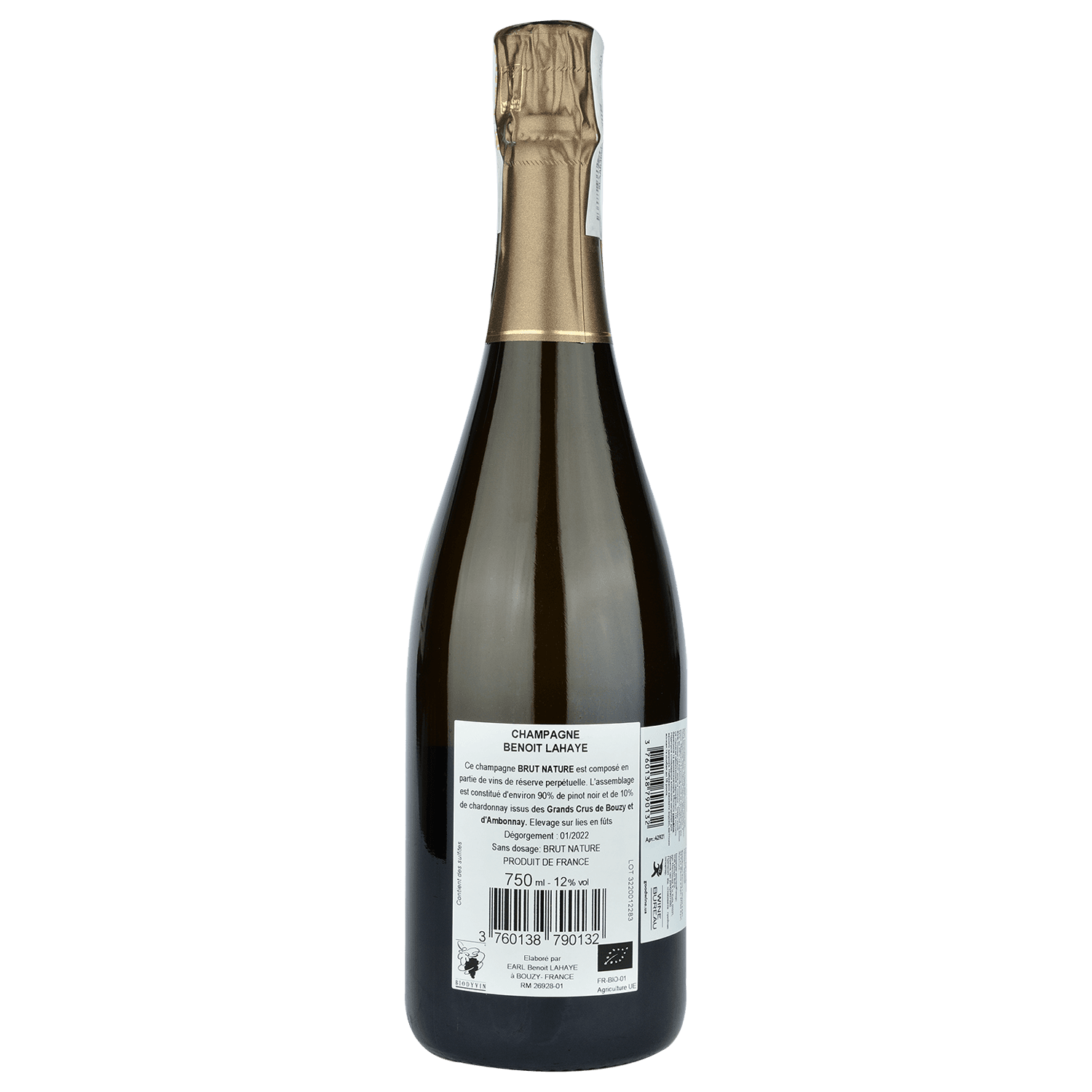Шампанське Benoit Lahaye Brut Nature, біле, нон-дозаж, 0,75 л (42921) - зображення 2