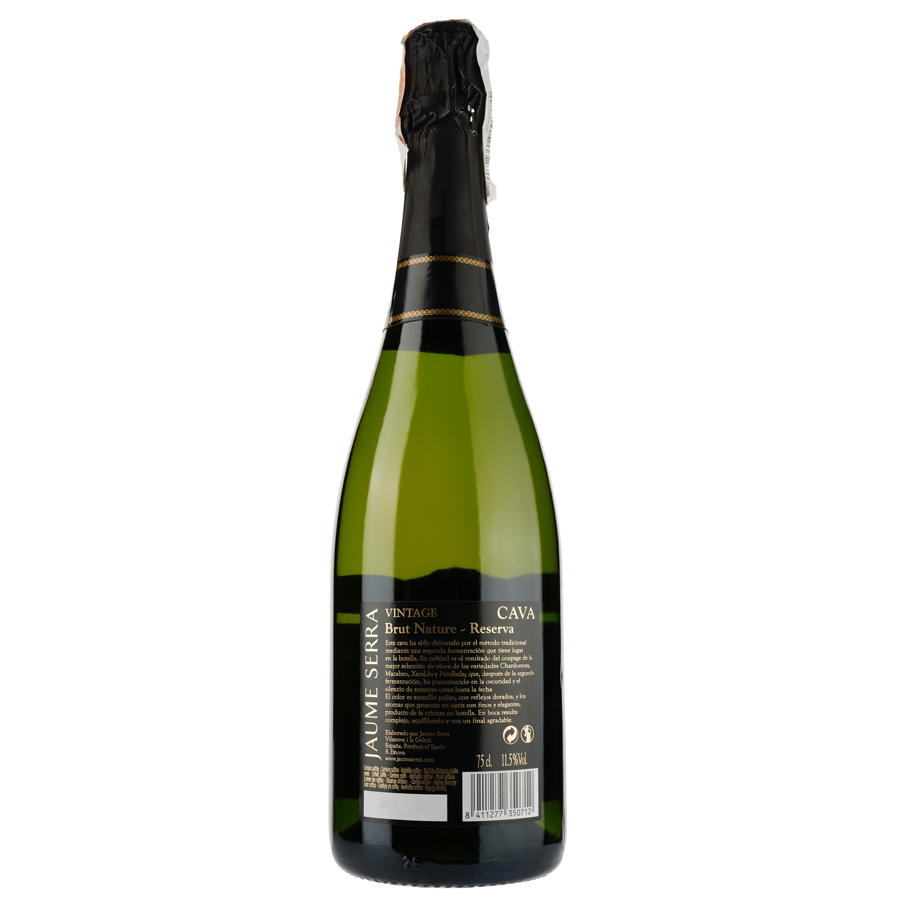 Ігристе вино Jaume Serra Cava Brut Nature Reserva Vintage, біле, брют, 11,5%, 0,75 л (16456) - зображення 2