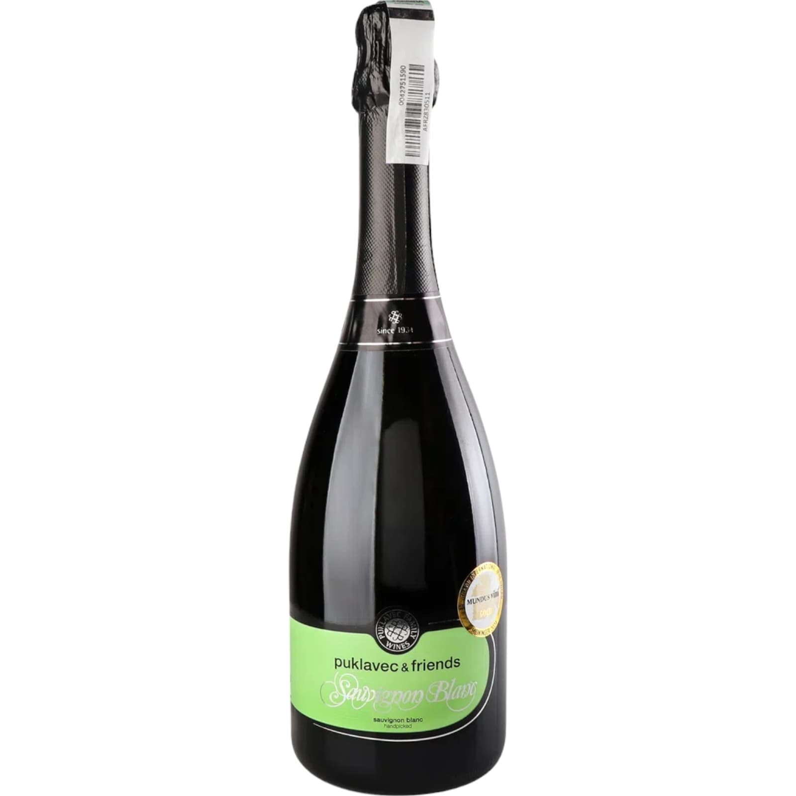 Вино ігристе Puklavec & Friends Sauvignon Blanc біле сухе 0.75 л - зображення 1