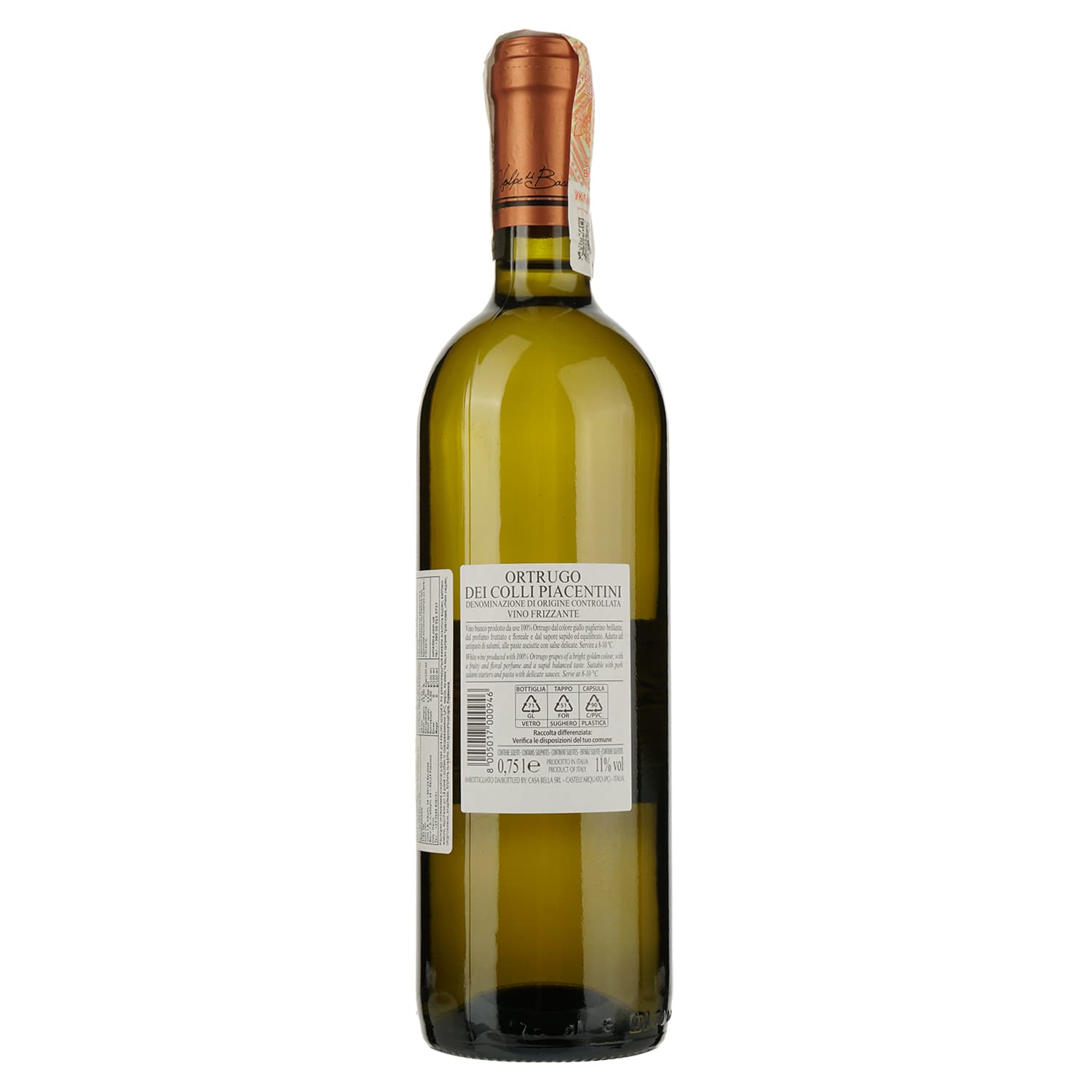Вино ігристе Volpe di Bacco Ortrugo Frizzante біле сухе 0.75 л - зображення 2