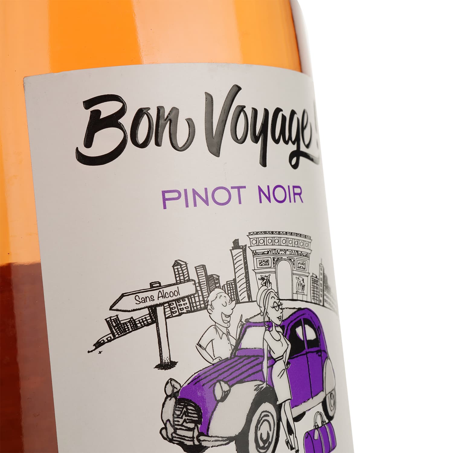 Вино ігристе Bon Voyage Pinot Noir Alcohol Free Sparkling Rose, рожеве, напівсухе, 0,5%, 0,75 л - зображення 3