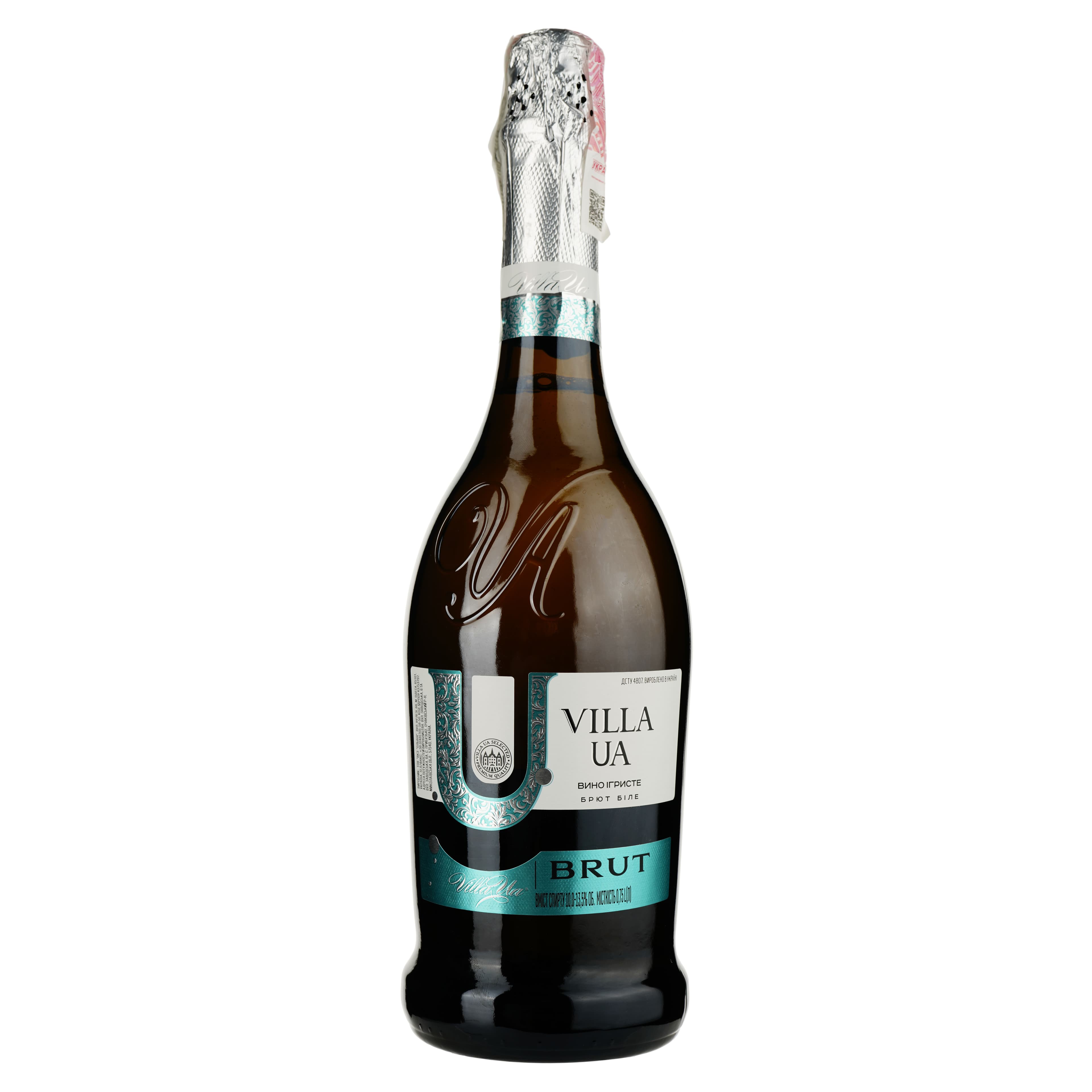 Вино ігристе Villa UA Brut біле брют 0.75 л - зображення 1