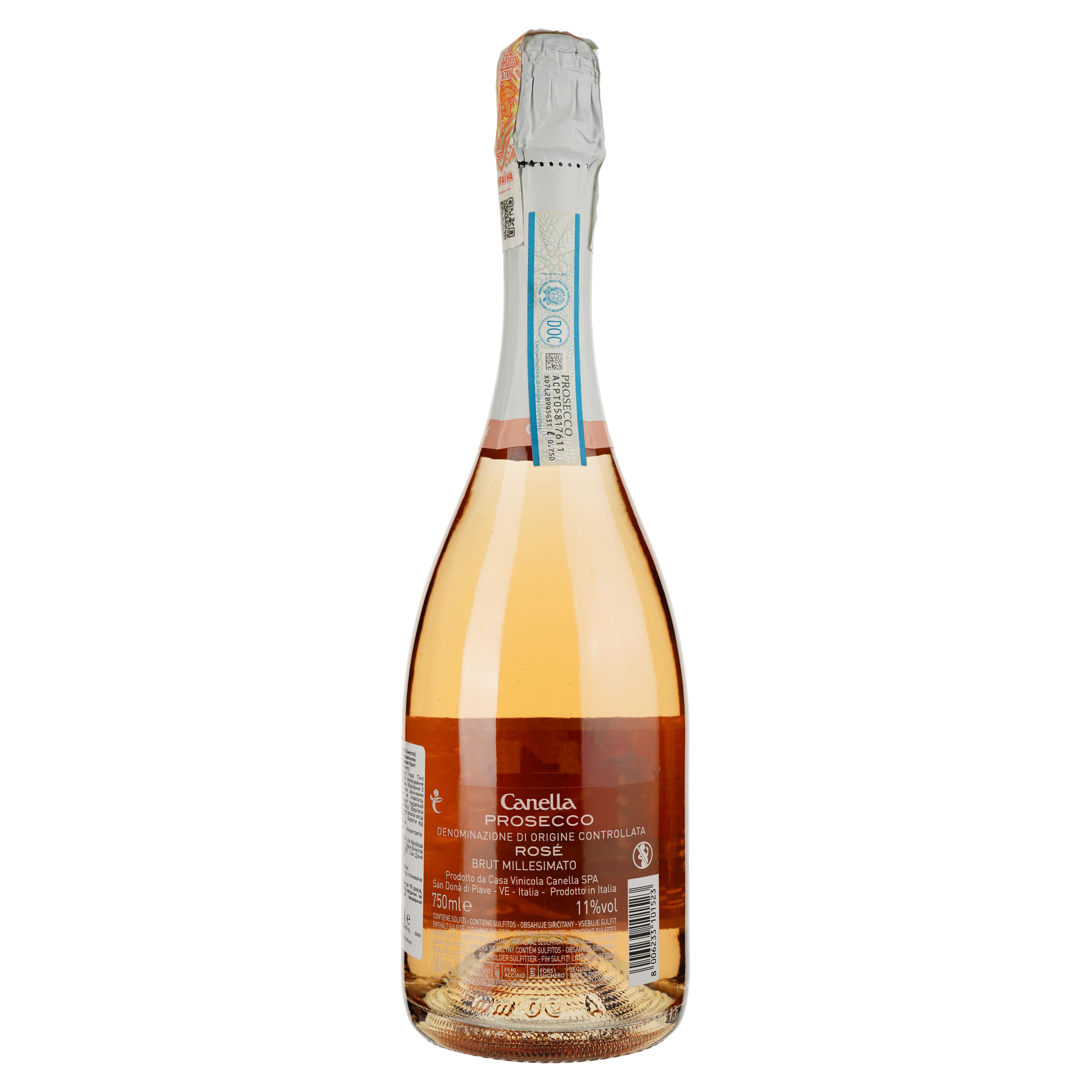 Вино ігристе Canella Prosecco Rose, 11%, 0,75 л - зображення 2