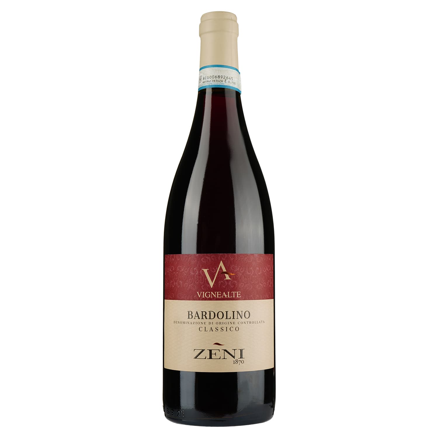 Вино Zeni Bardolino Classico, 12,3%, 0,75 л - зображення 1